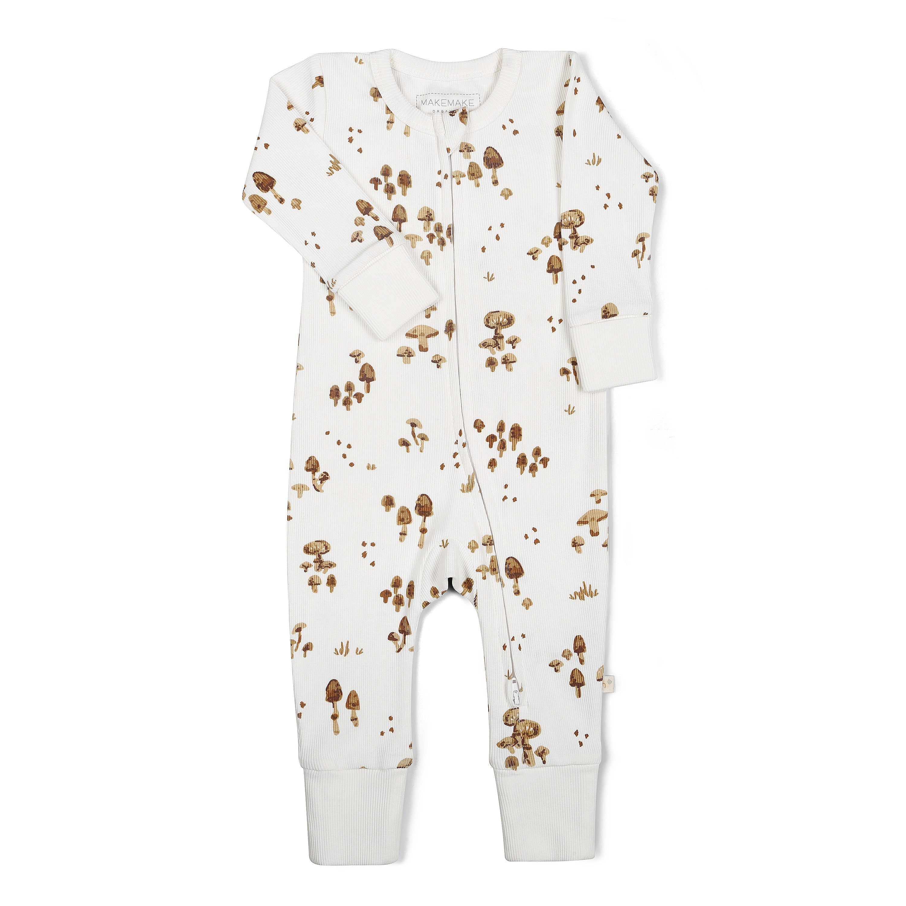 Organic 2-Way Zip Romper - Fungi