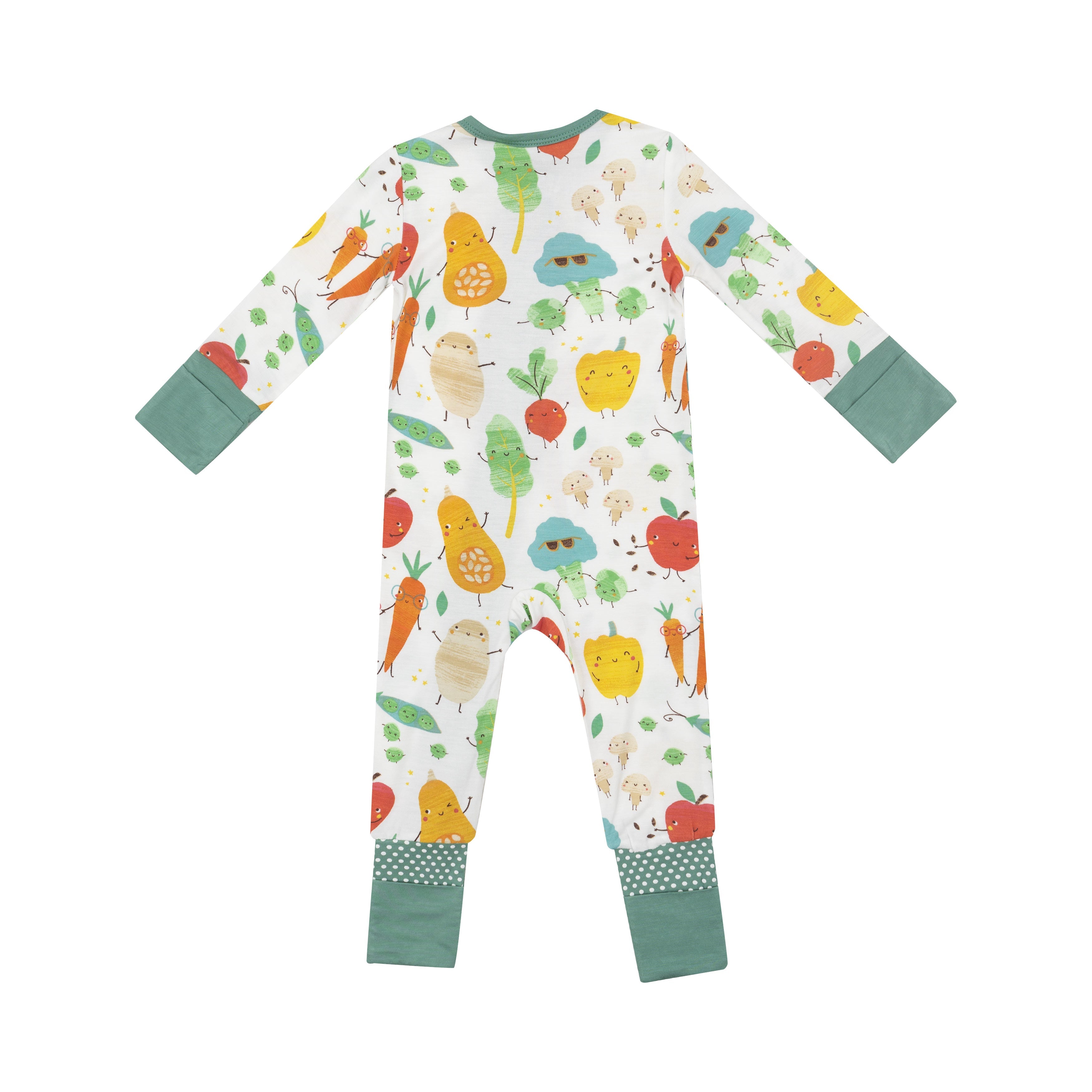 2 Way Zipper Romper - Fall Veggies