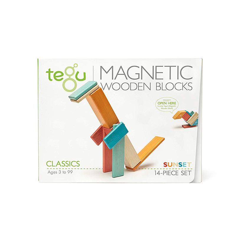 14-Piece Set Magnetic Wooden Blocks Tegu Classics