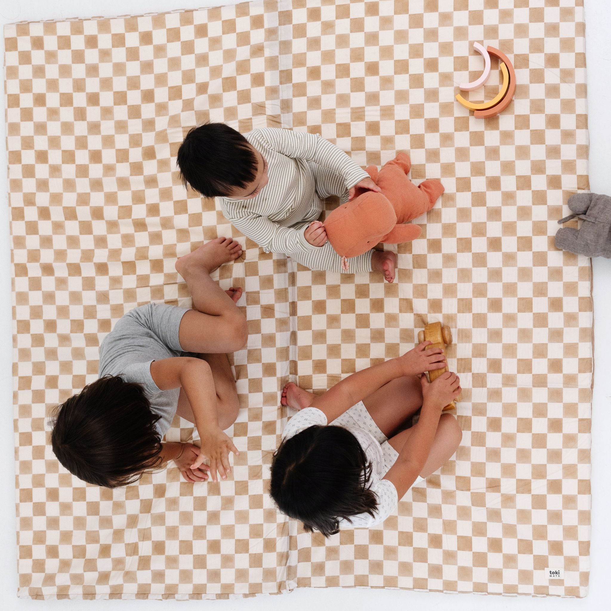 Checker Toffee Organic Cotton Mat