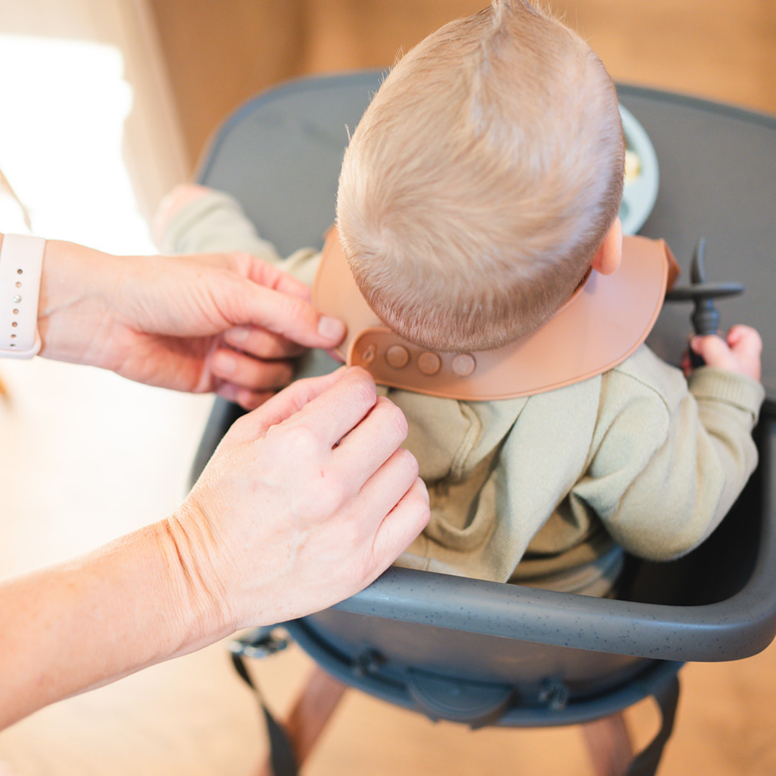 Apricot Silicone Baby Bib