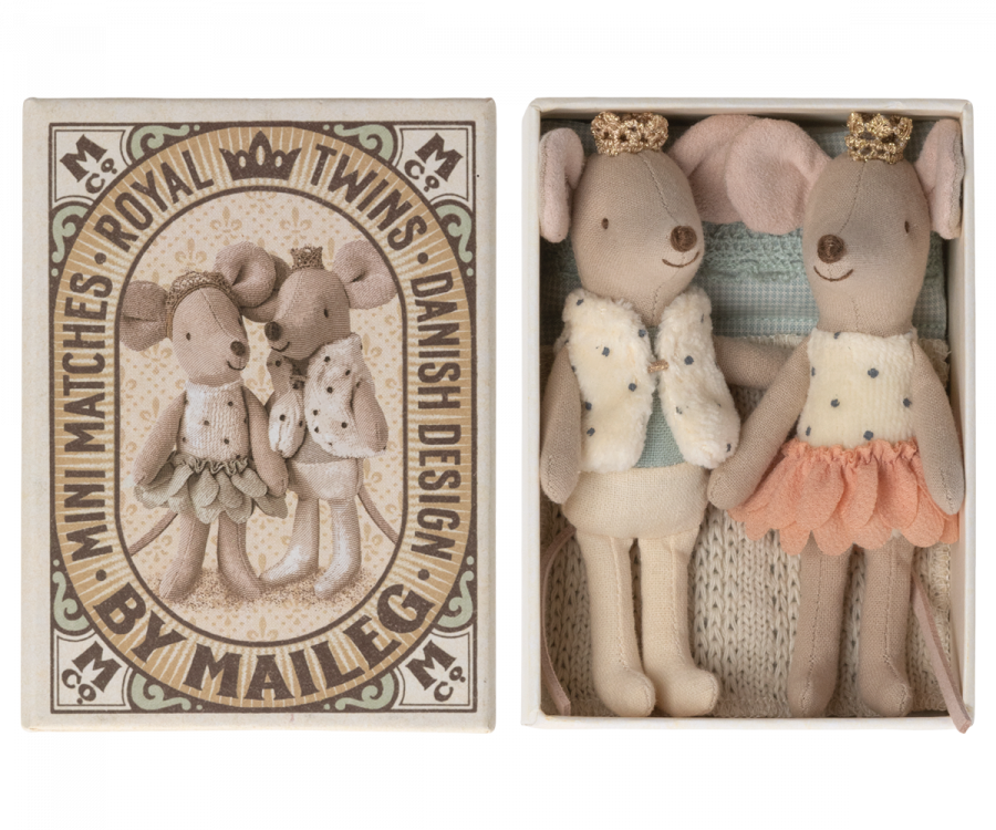 Royal Twins in Box, Little Brother & Sister in Matchbox - Rose