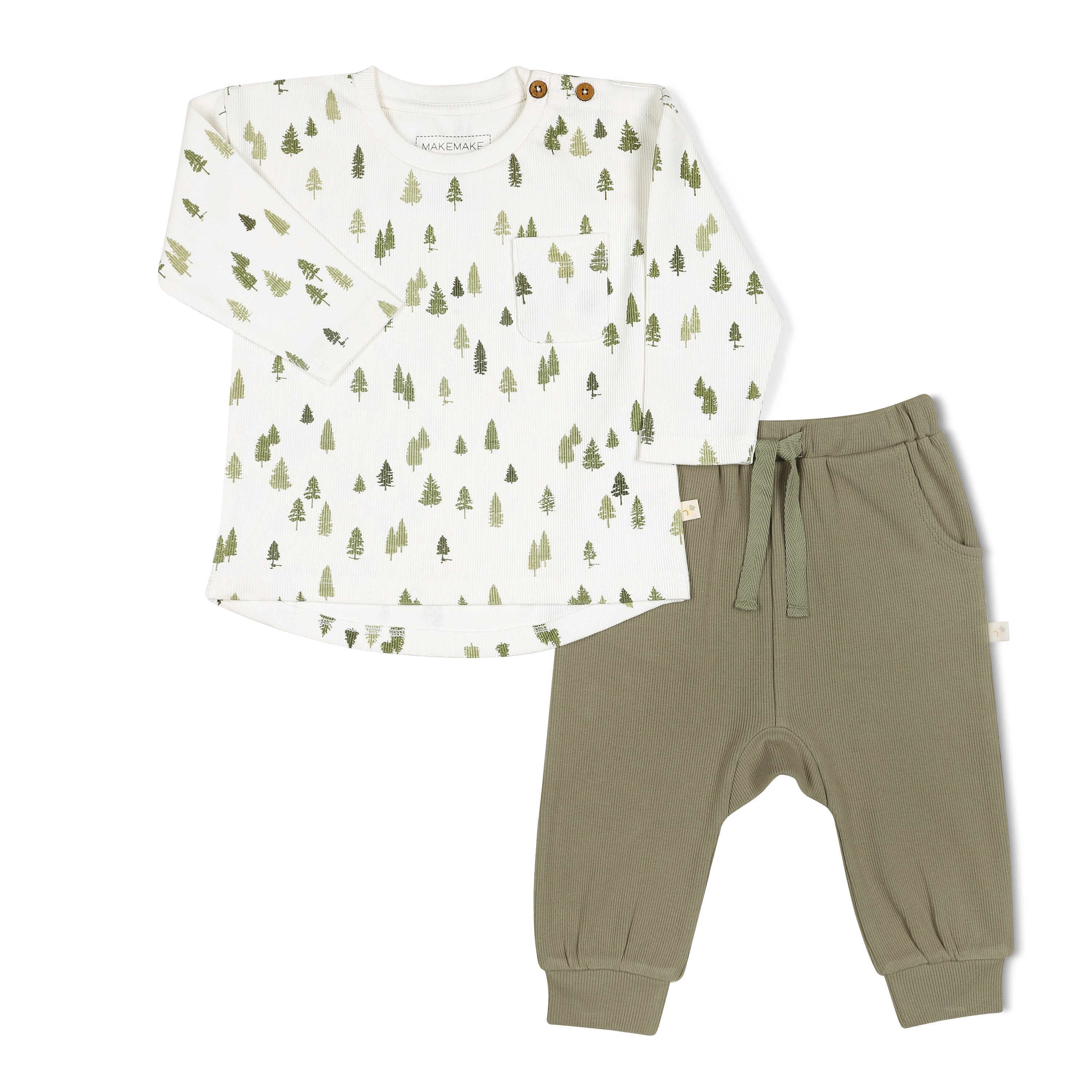 Organic Long Sleeve Tee & Pant Set - Alpine