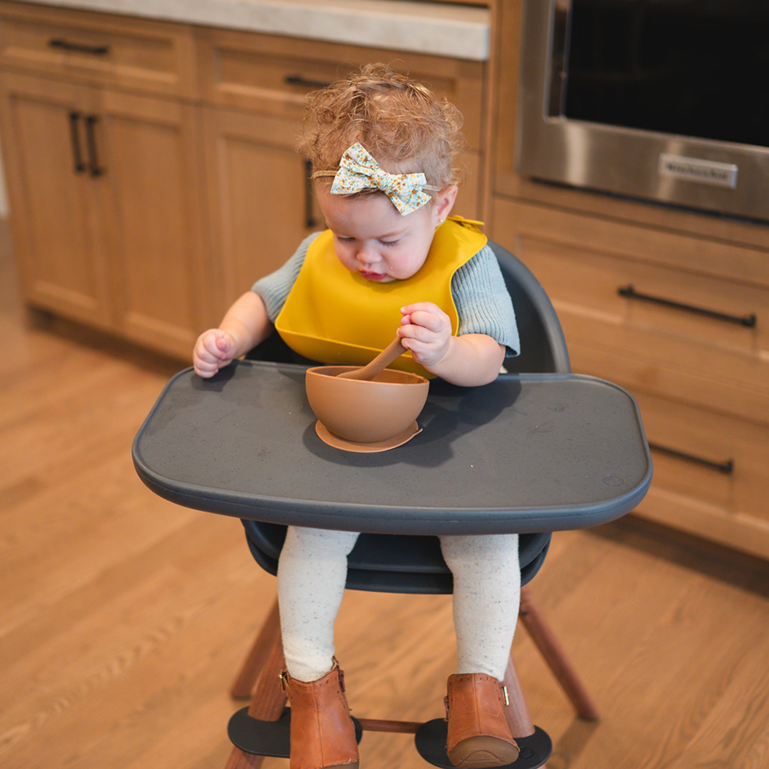 Sage Suction Bowl and Spoon Set