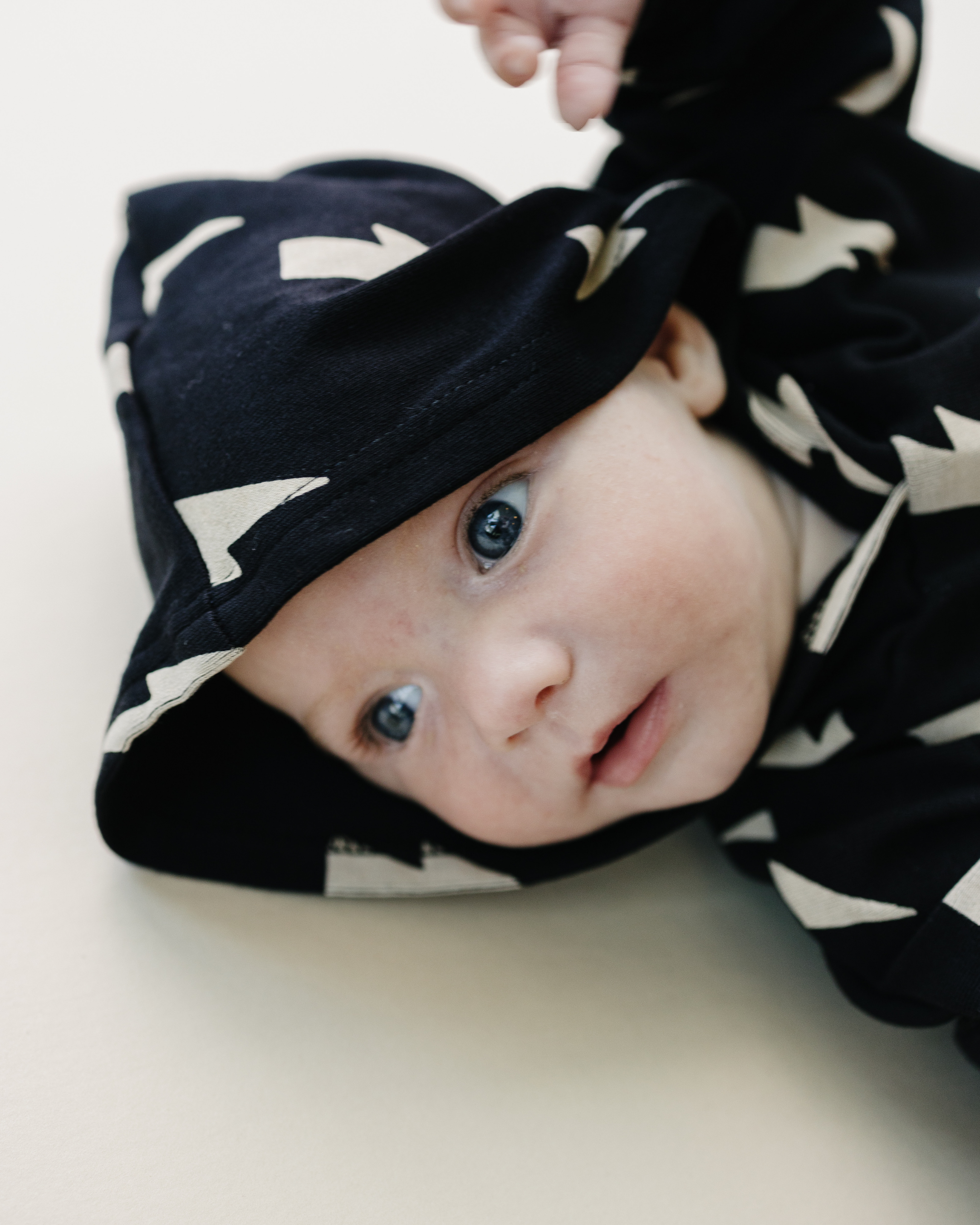 Hooded Bubble Romper  |  Black Bolts