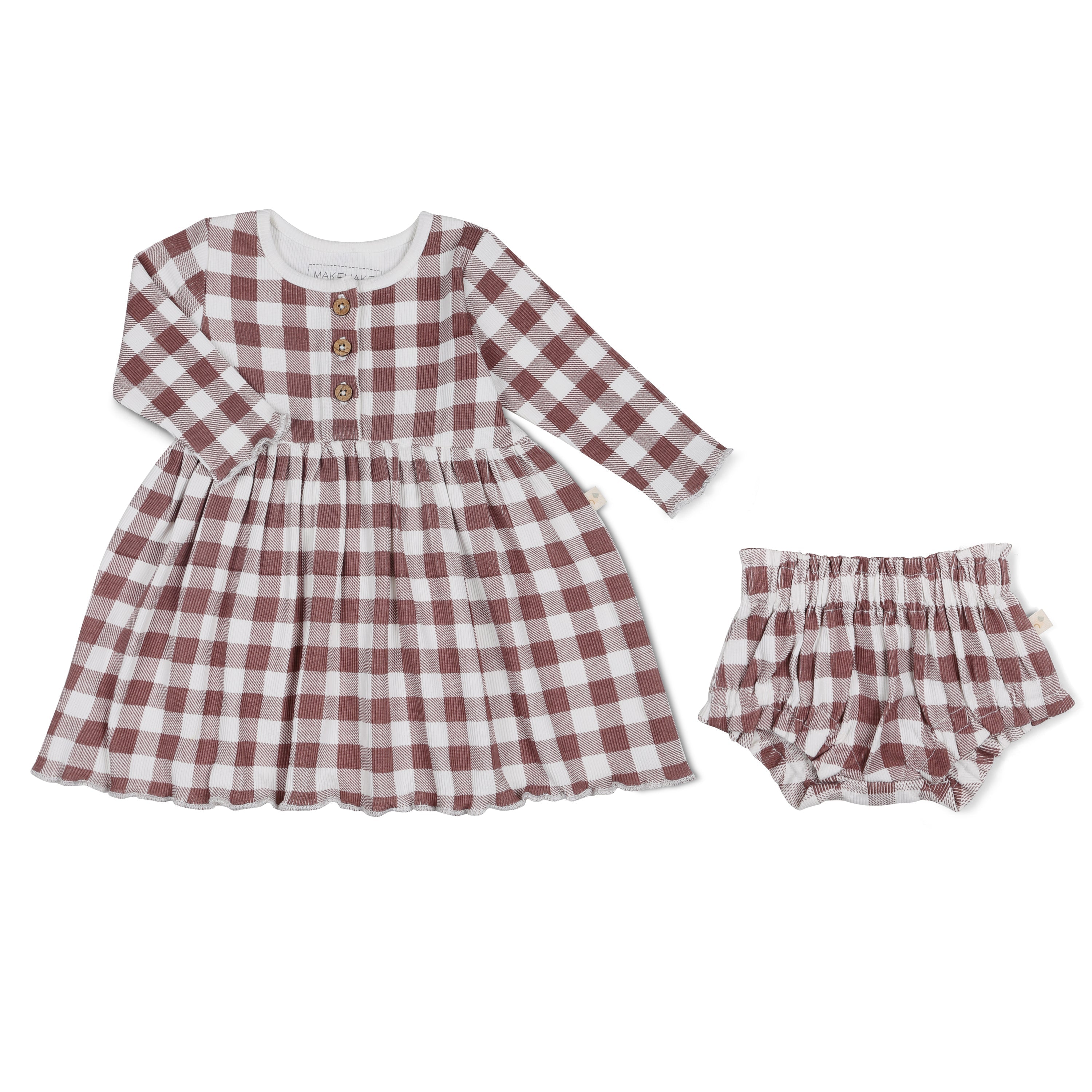 Organic Twirl Dress - Plum Gingham