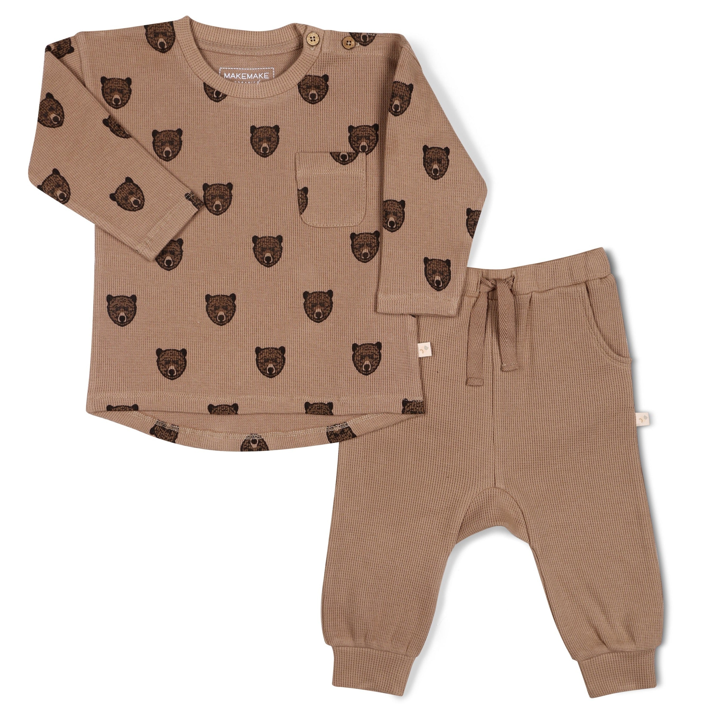 Organic Long Sleeve Tee & Pant Set - Wild Bear