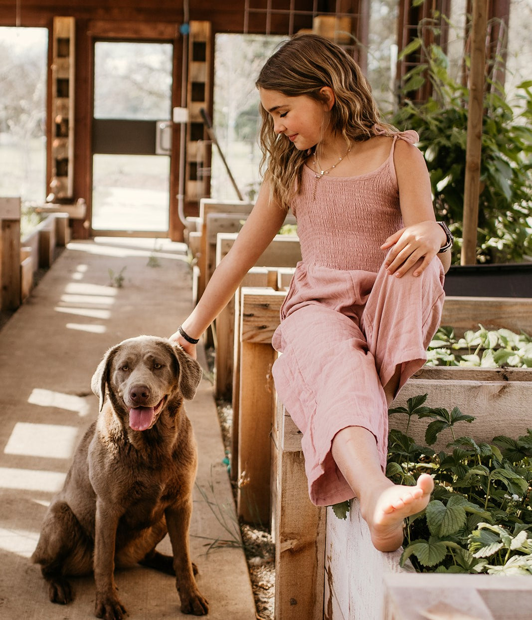 leena jumpsuit in dusty rose