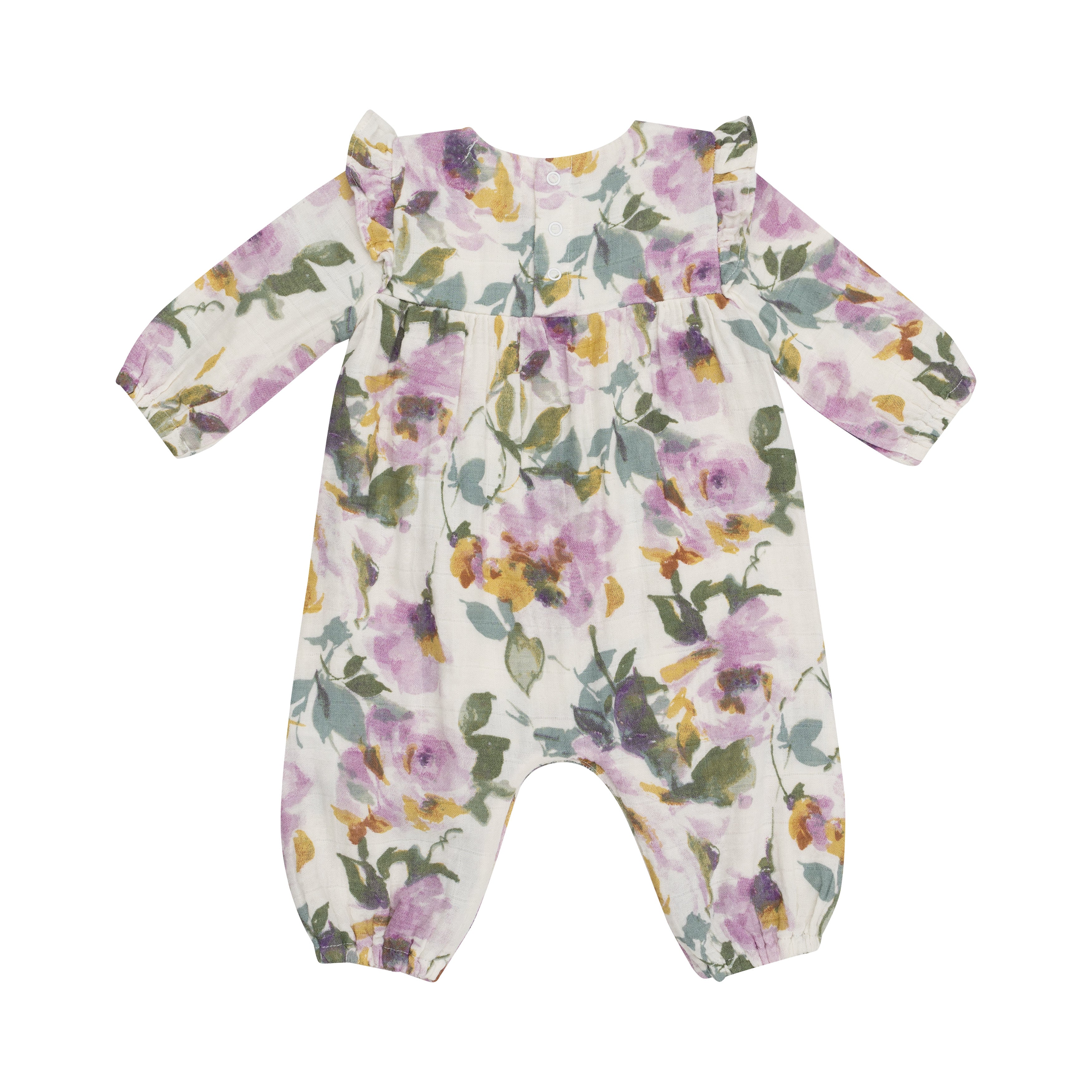 Ruffle Sleeve Romper - Watercolor Rose