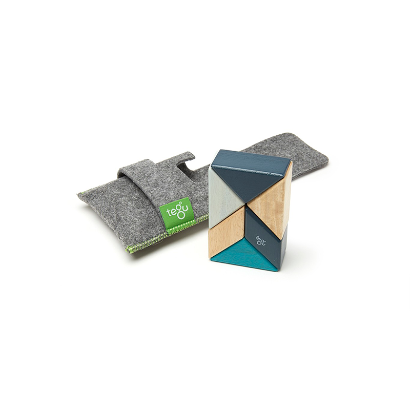 Pocket Pouch Prism Magnetic Wooden Blocks 6 pieces