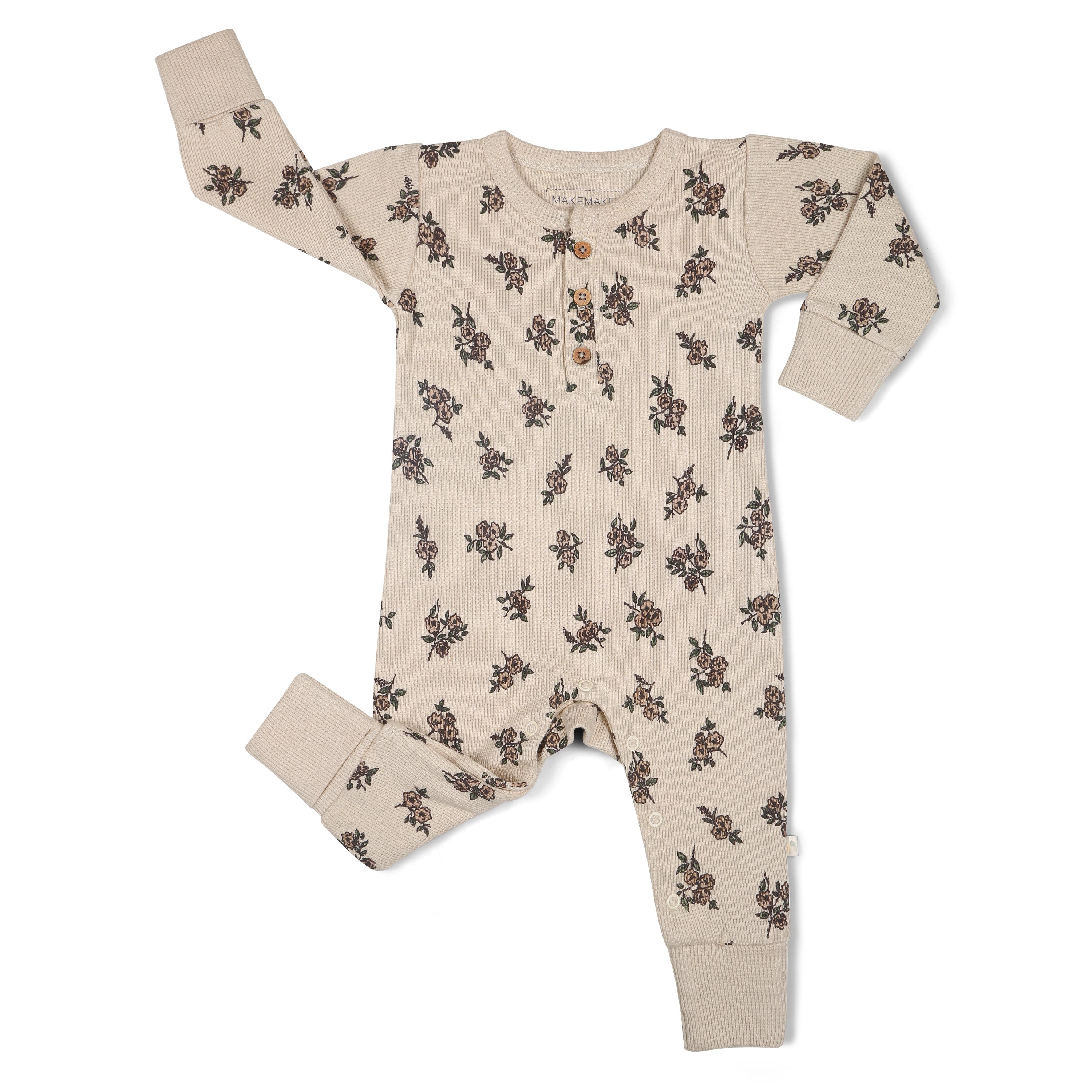 Organic Button Romper - Posy