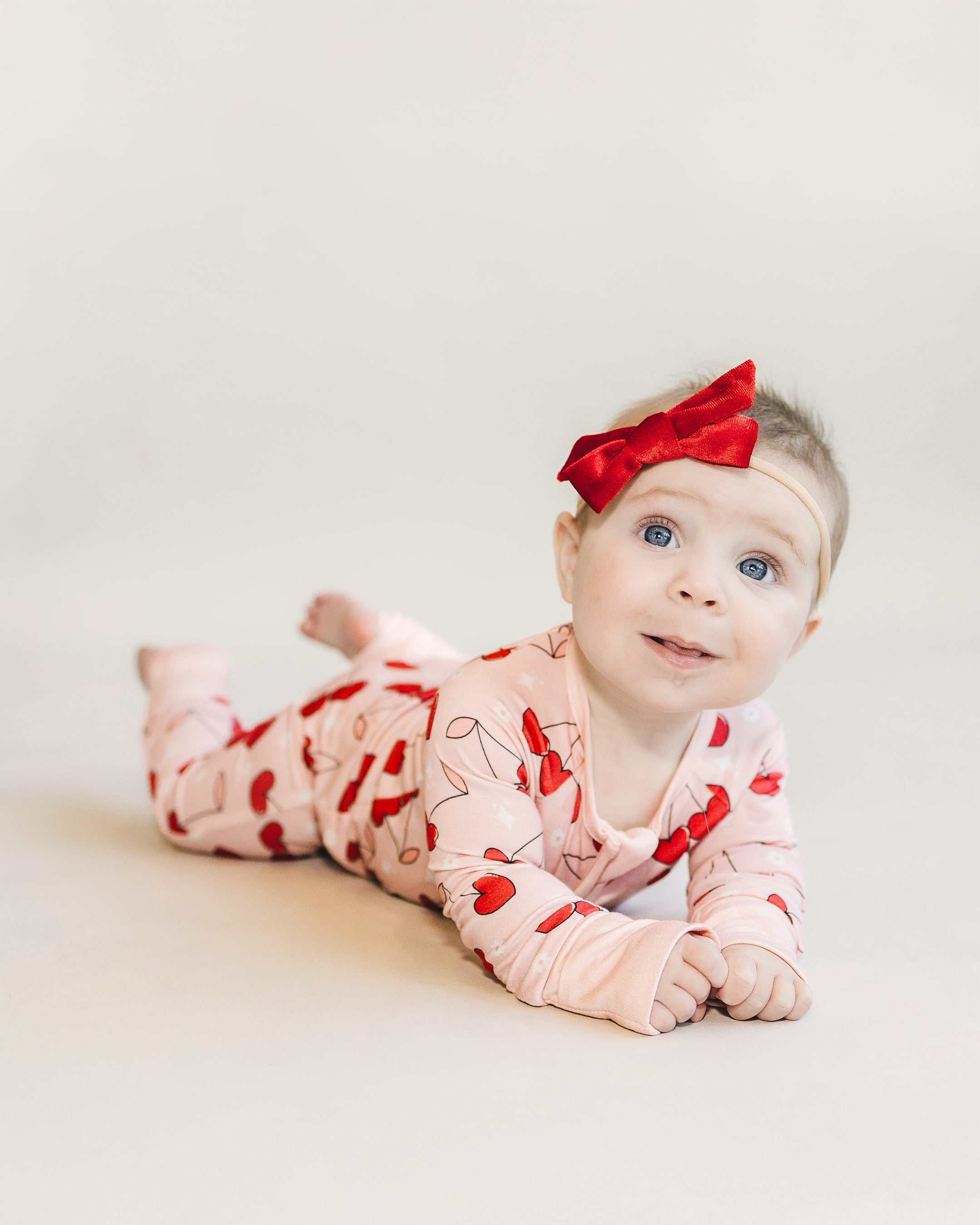 Bamboo Zip Romper | Cherry Heart