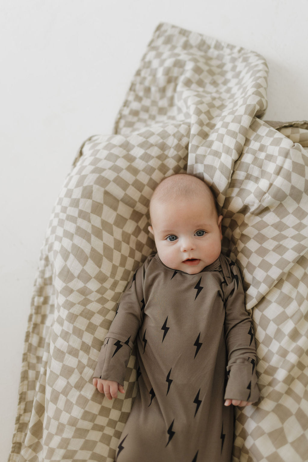 Bamboo Knotted Gown | Brown & Black Lightning Bolt