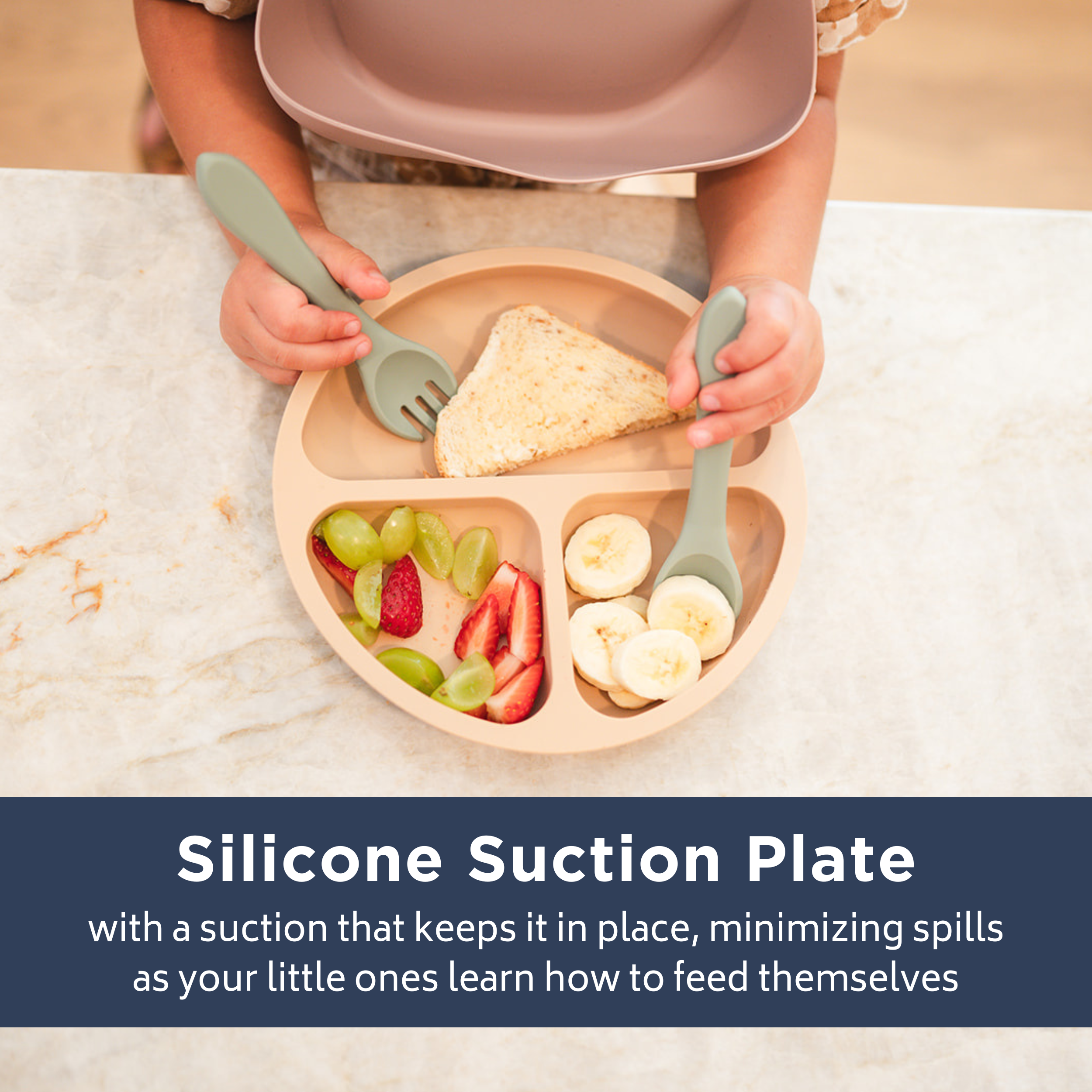 Blush Silicone Suction Plate