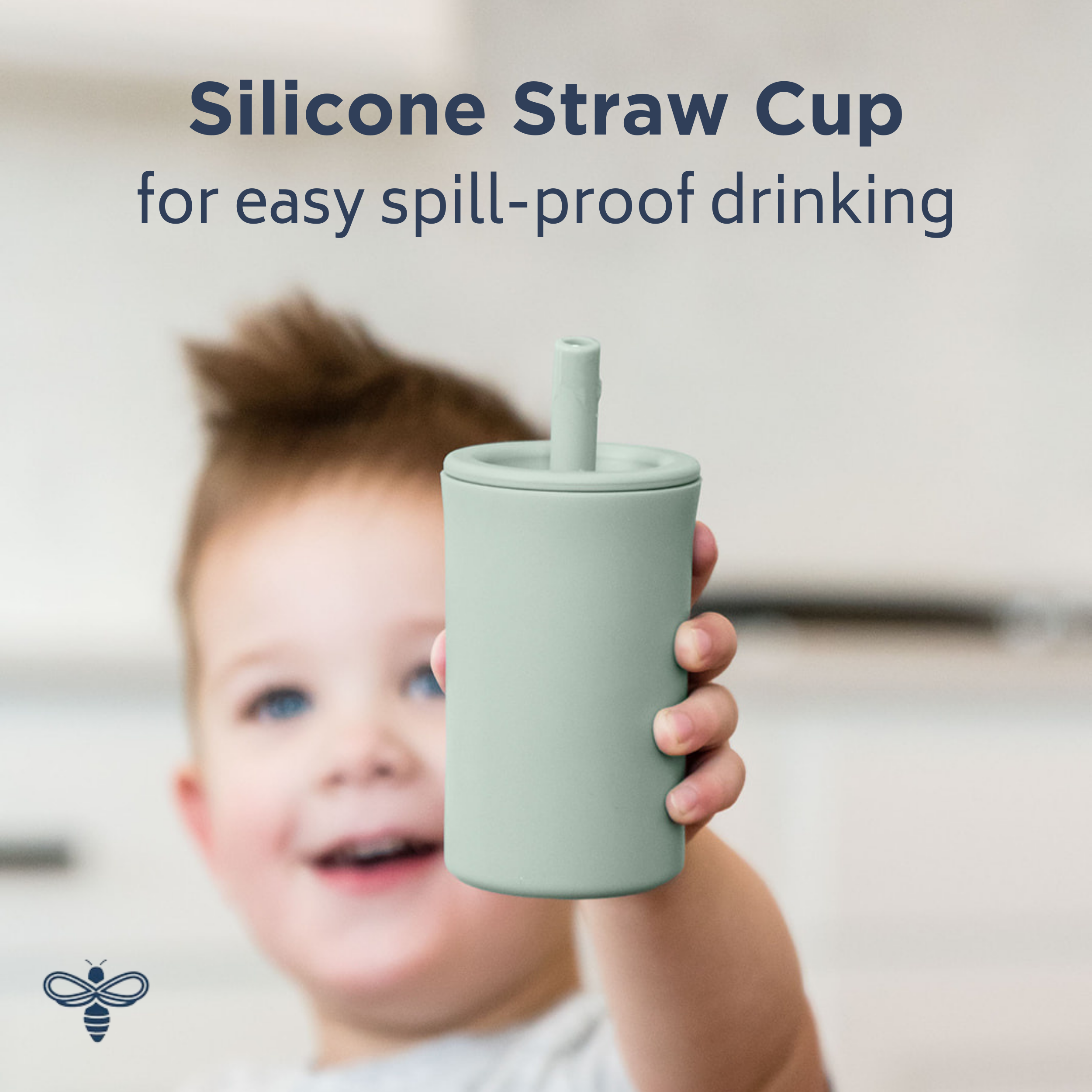 Sage Silicone Straw Cup