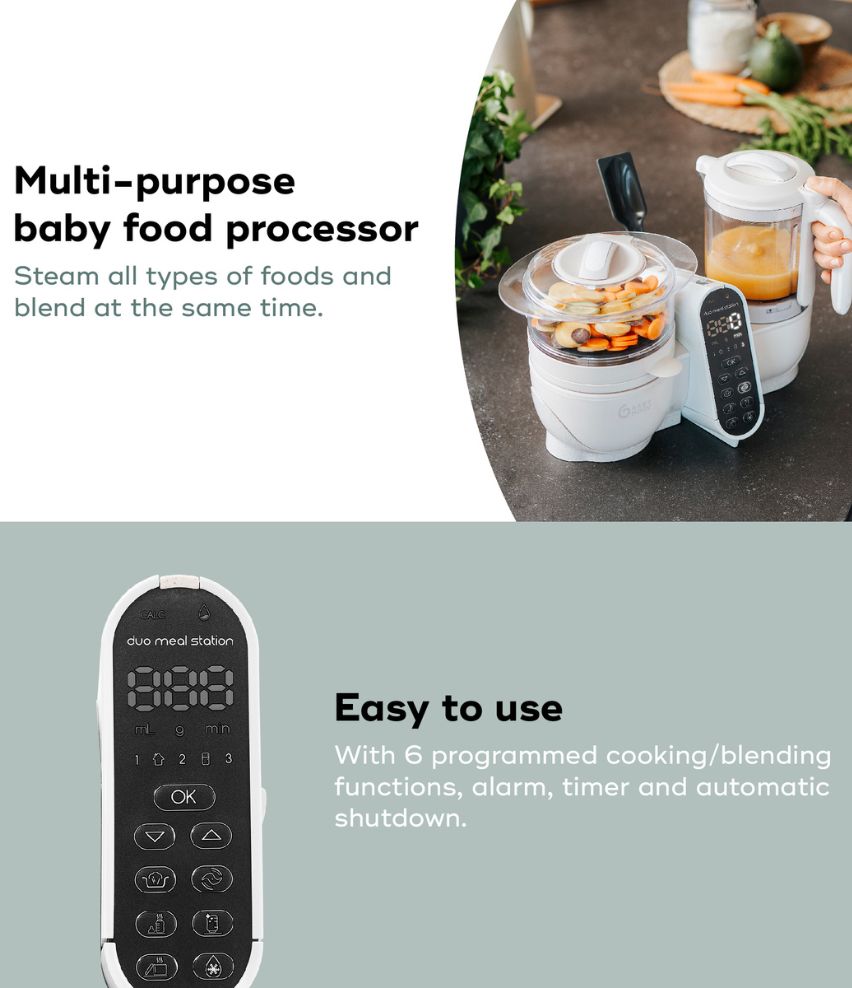 Duo Meal Station Baby Food Maker + 4 Free Food Containers