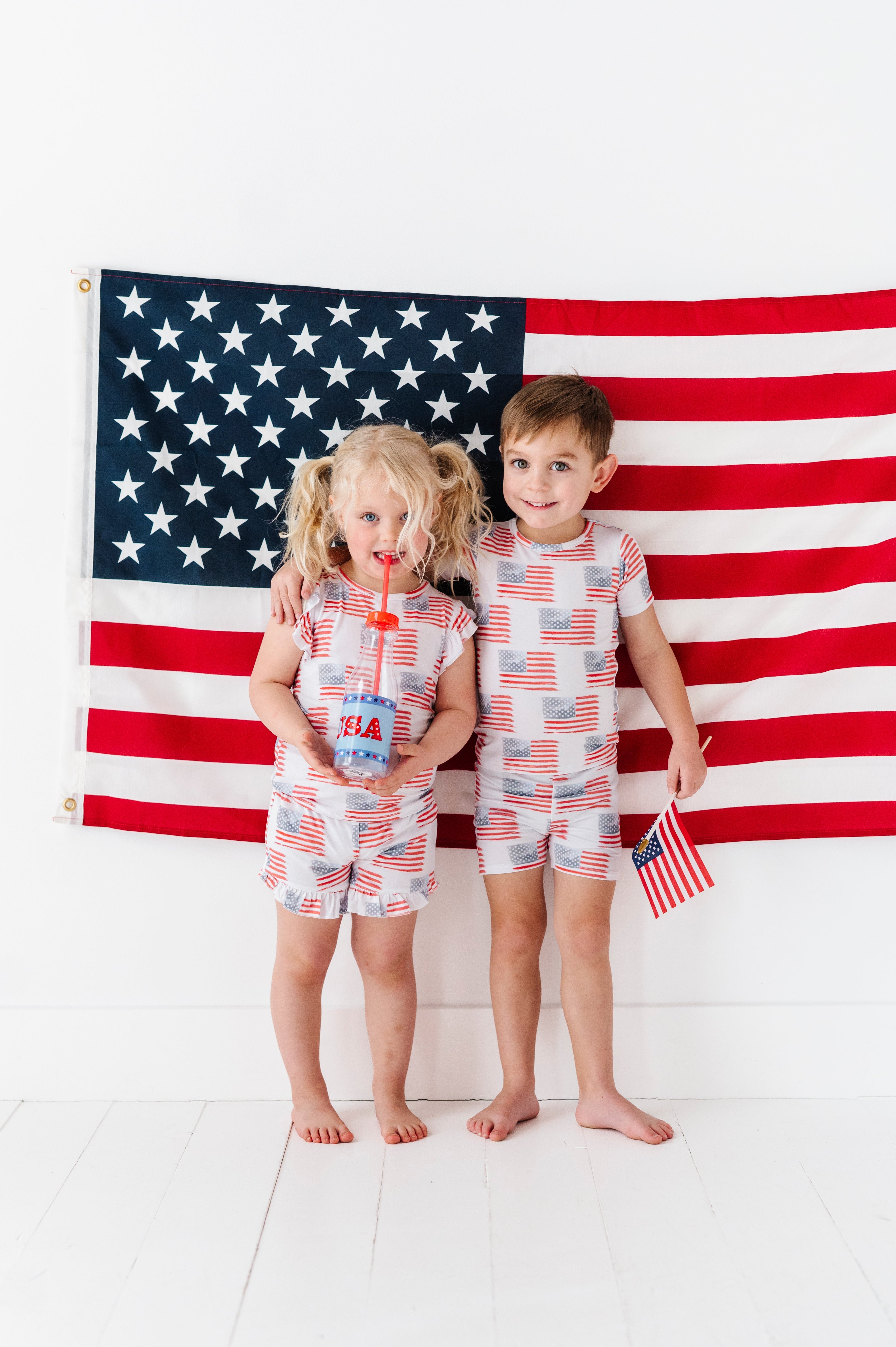 American Flag Ruffle Short Set