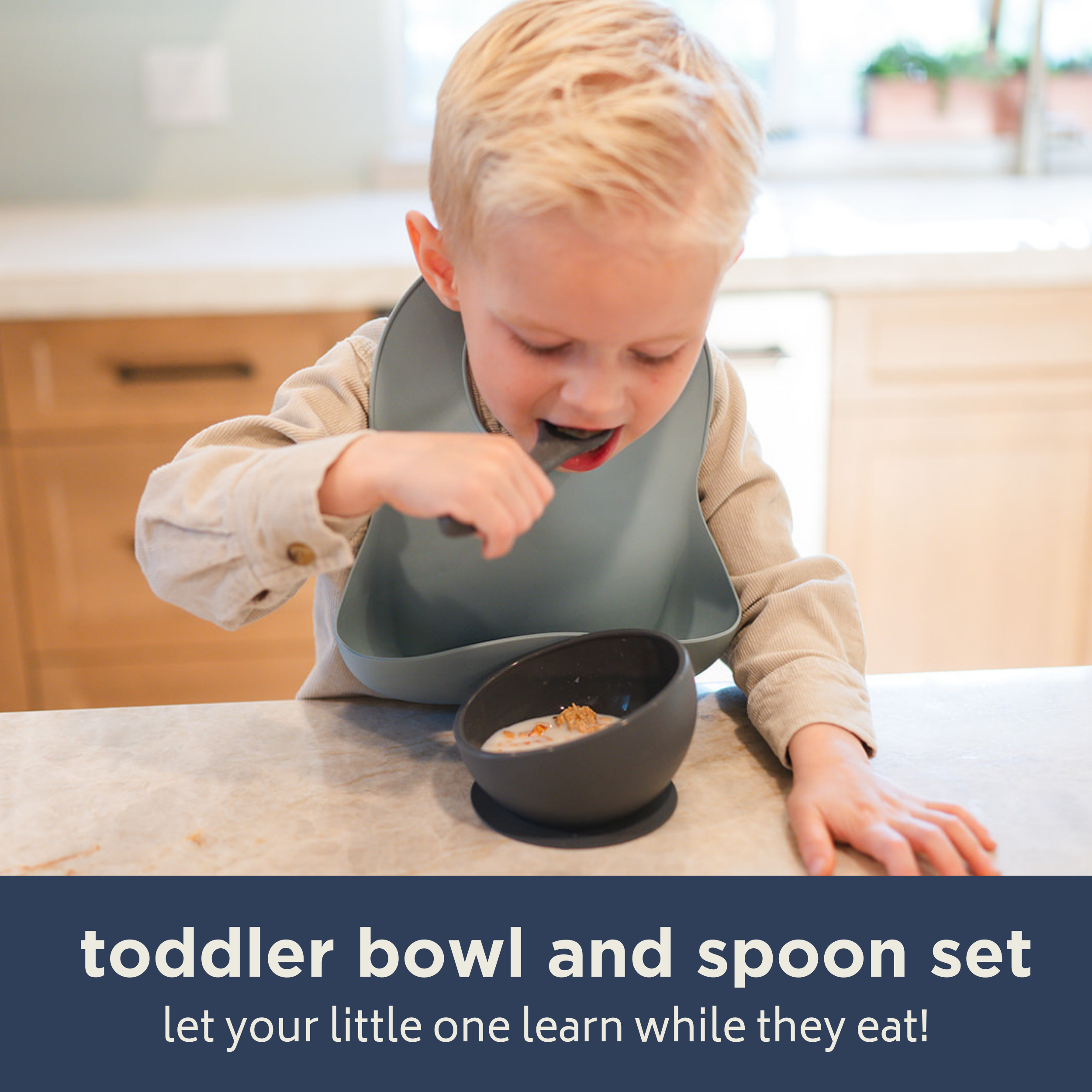 Sage Suction Bowl and Spoon Set