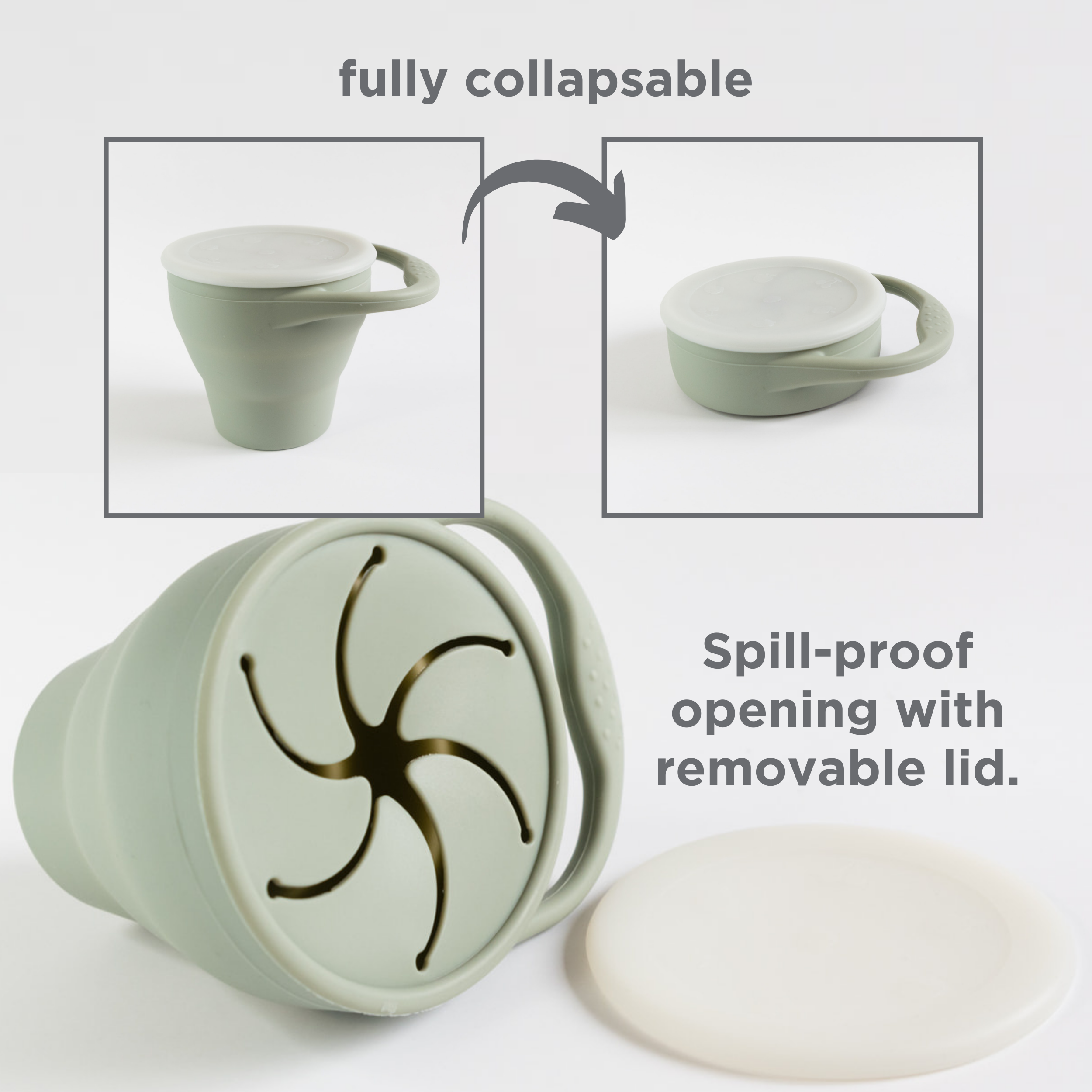 Sage Collapsible Snack Cup