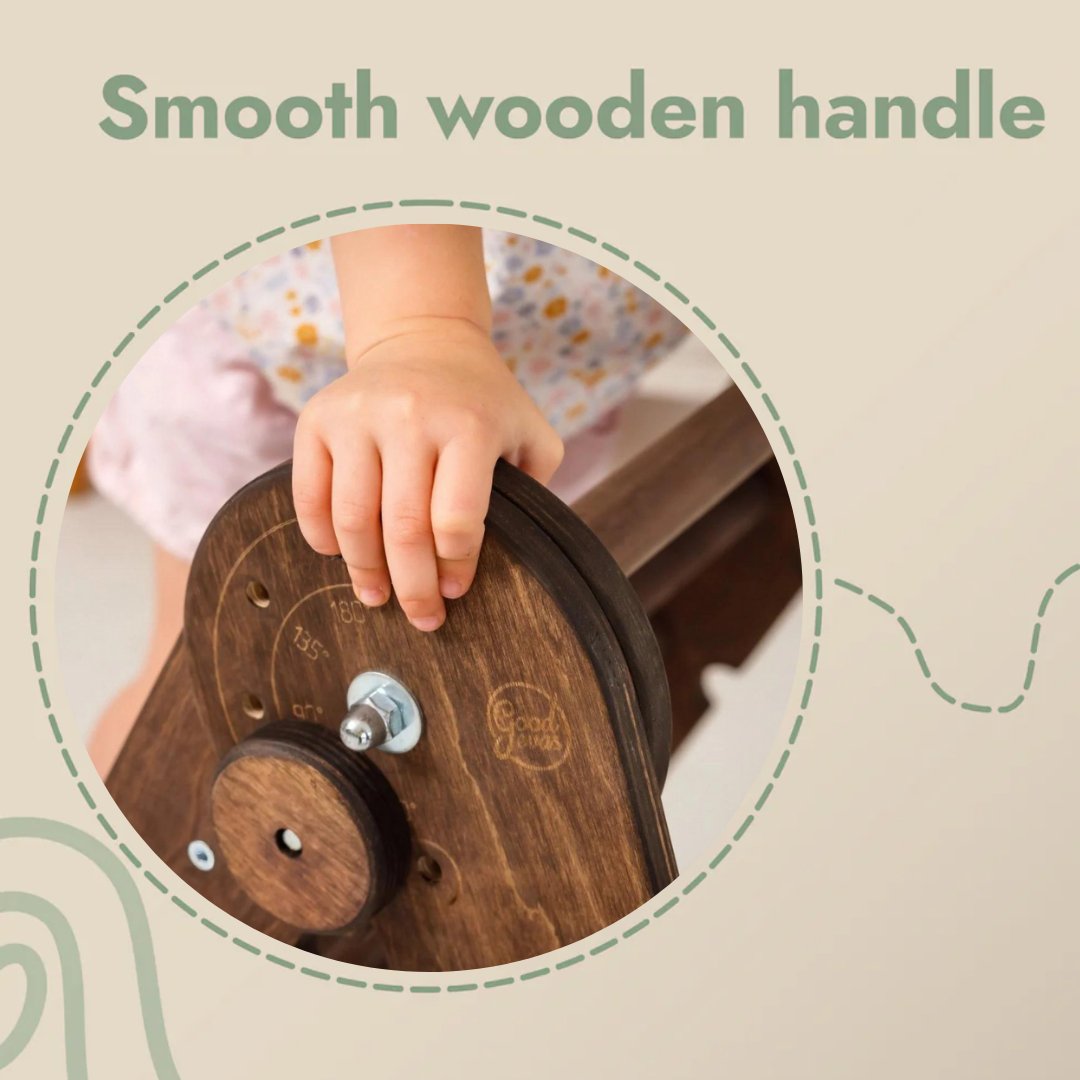 3in1 Montessori Climbing Set: Triangle Ladder + Wooden Arch + Slide Board – Chocolate NEW