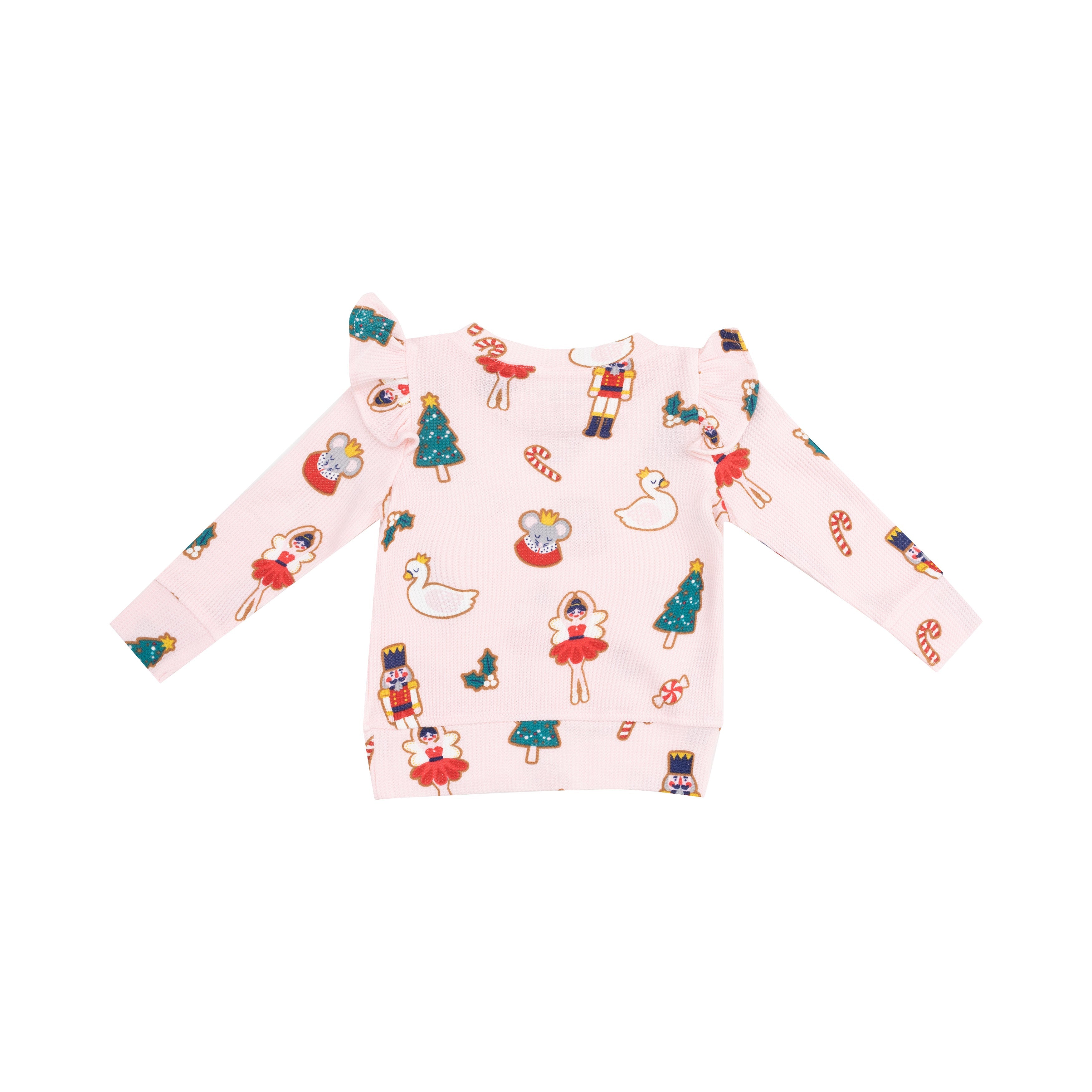 Ruffle Sweatshirt - Sugar Plum Fairy Christmas Cookie  Pink