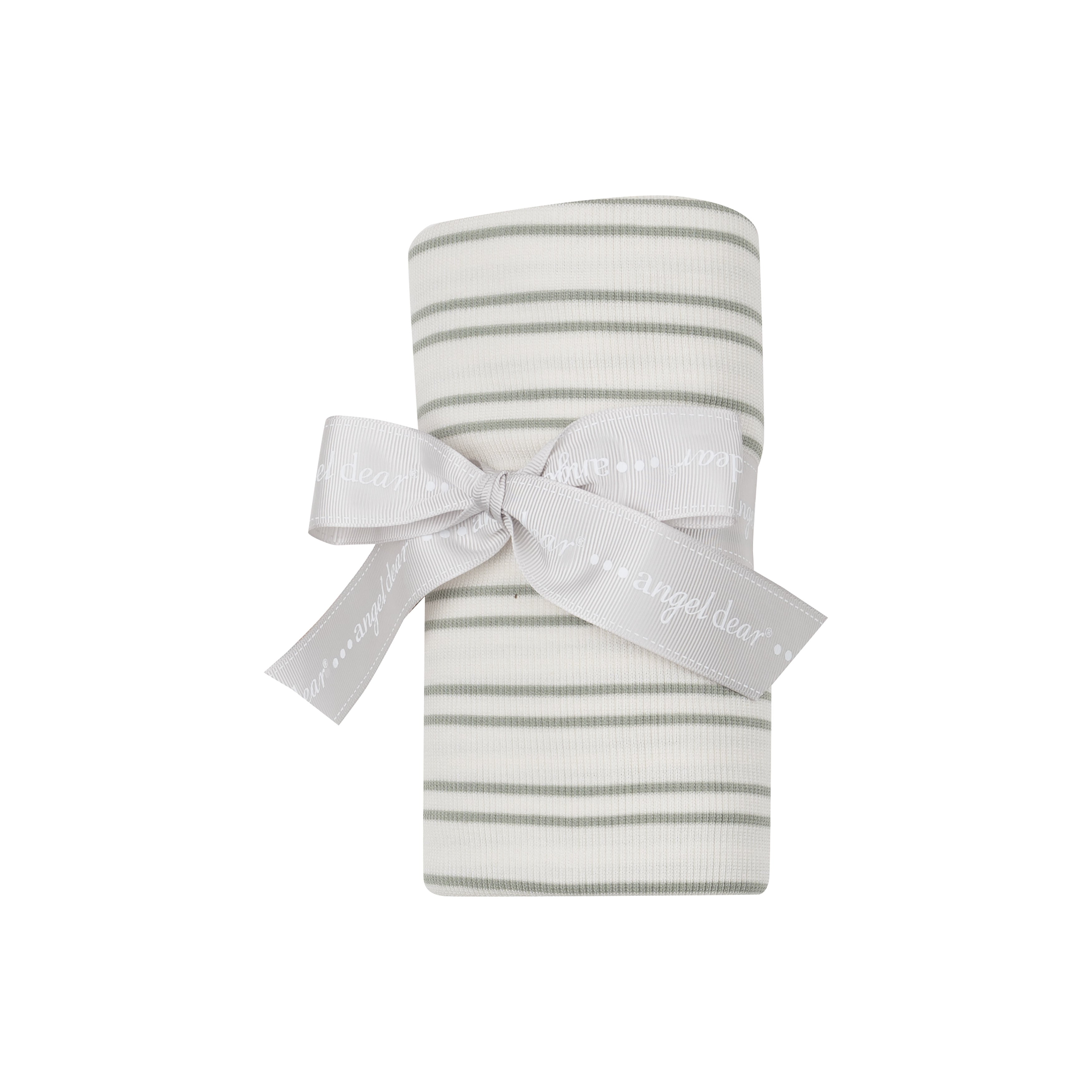 Swaddle Blanket - Modal Rib Stripe - Desert Sage