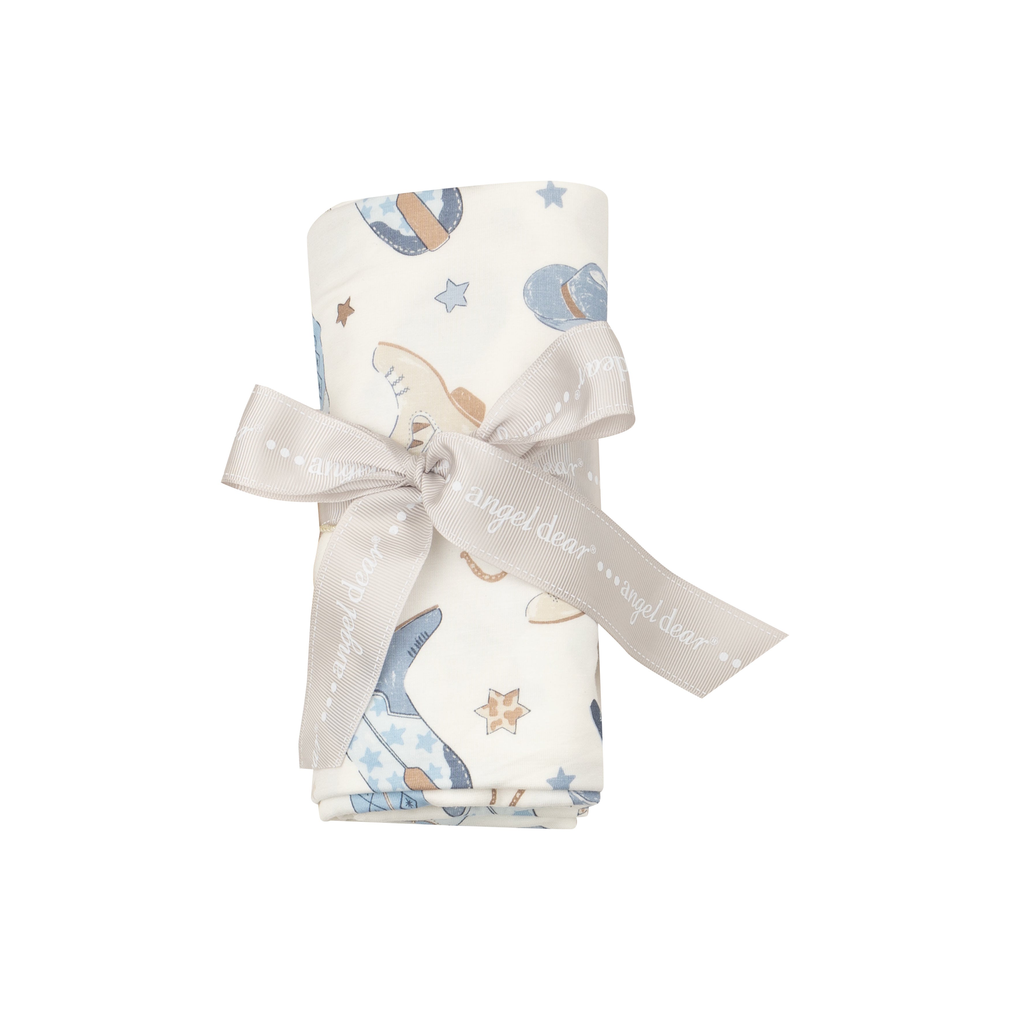 Swaddle Blanket - CowBoy Boots Blue