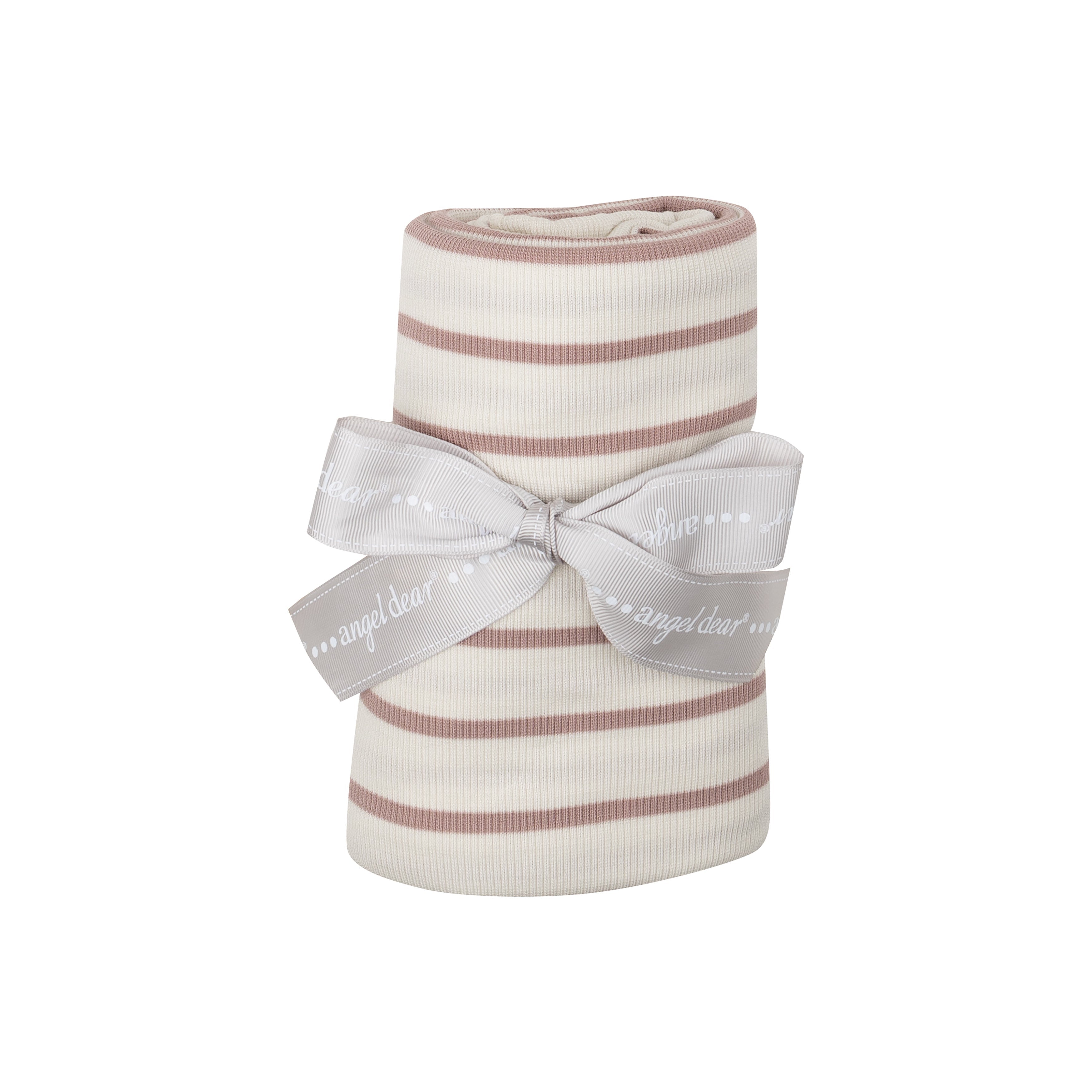 Swaddle Blanket - Modal Rib French Stripe -Misty Rose