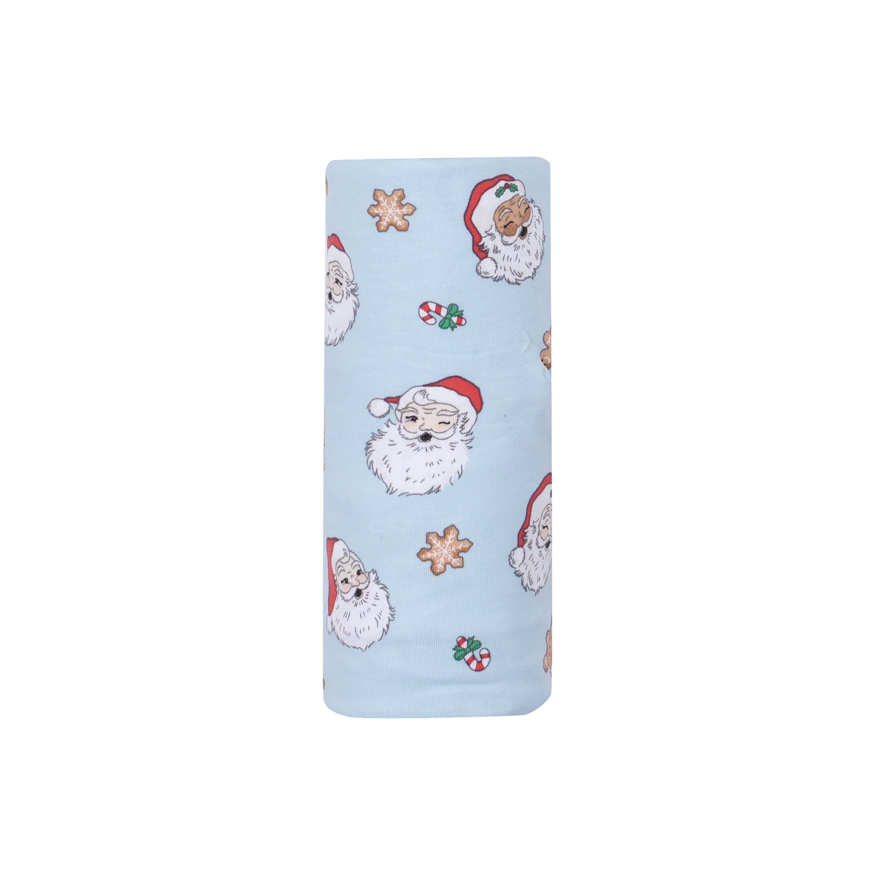 Swaddle Blanket - Vintage Santas Blue