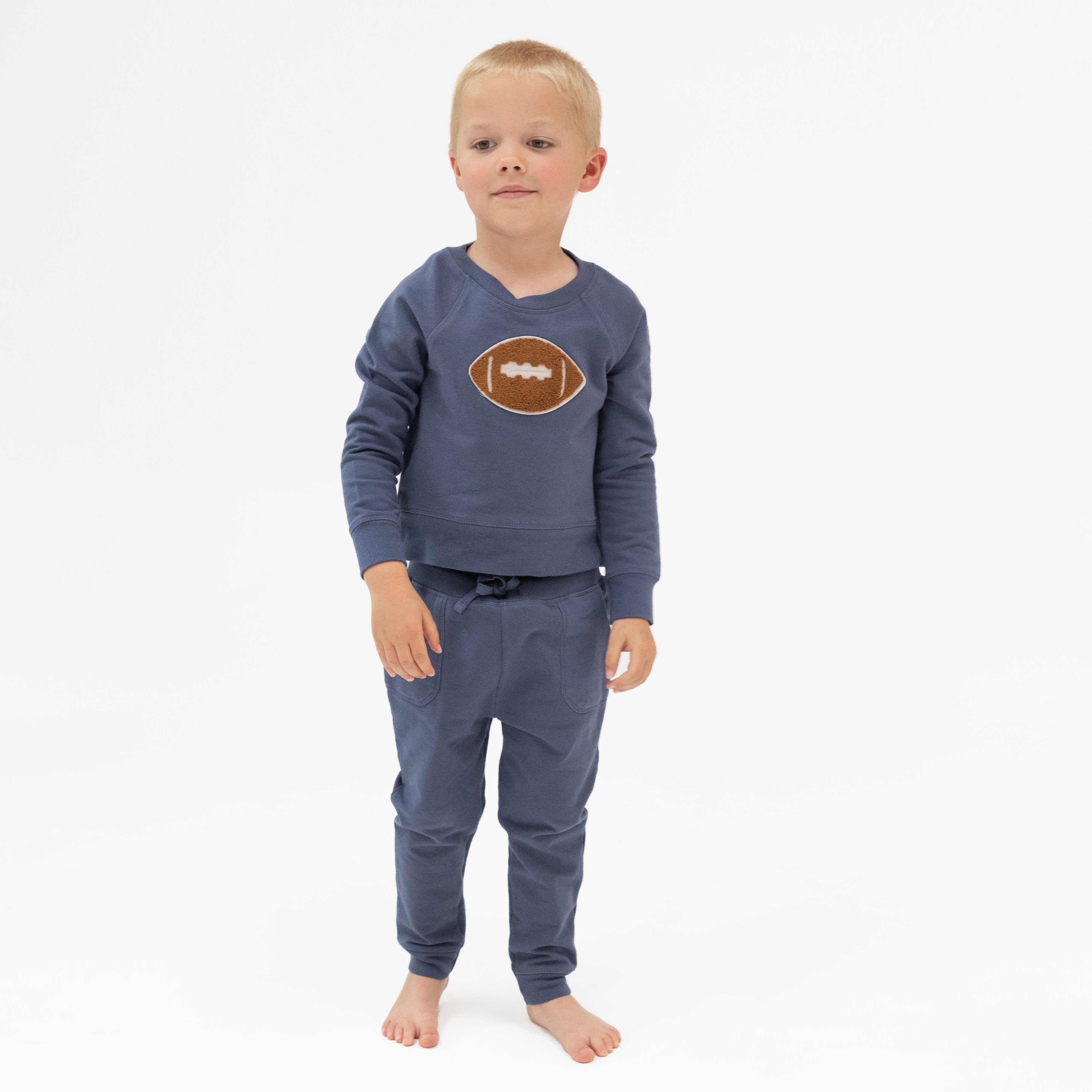 Raglan Sweatshirt & Jogger Set - Footballs + French Terry