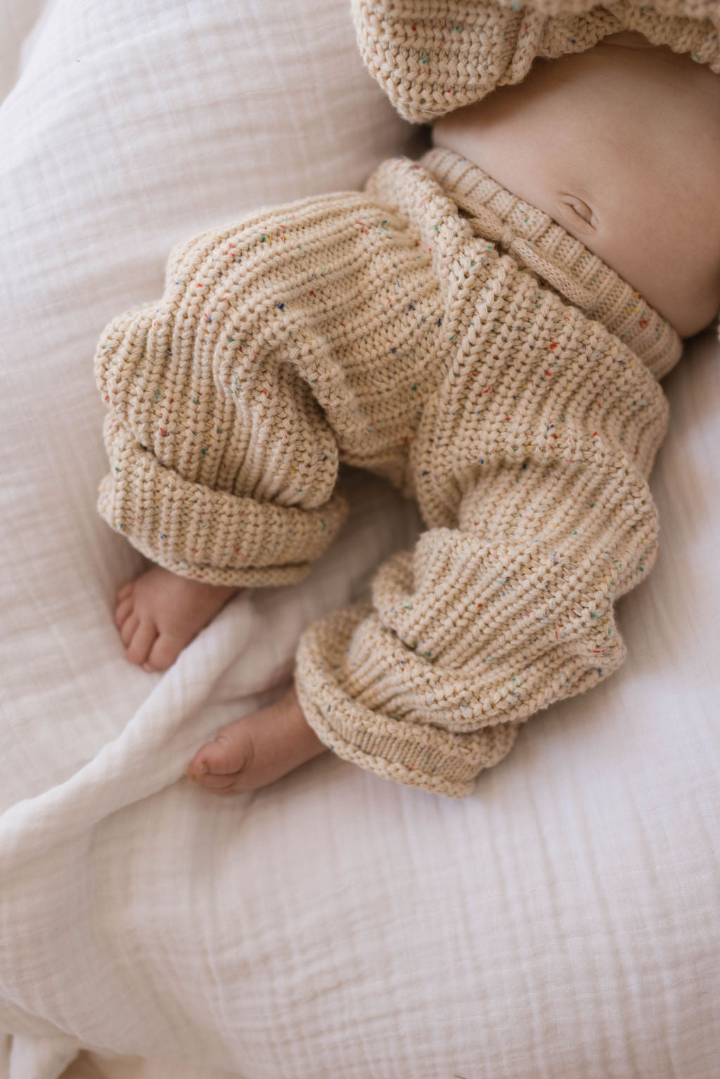 Knit Pant Set | Wheat Confetti