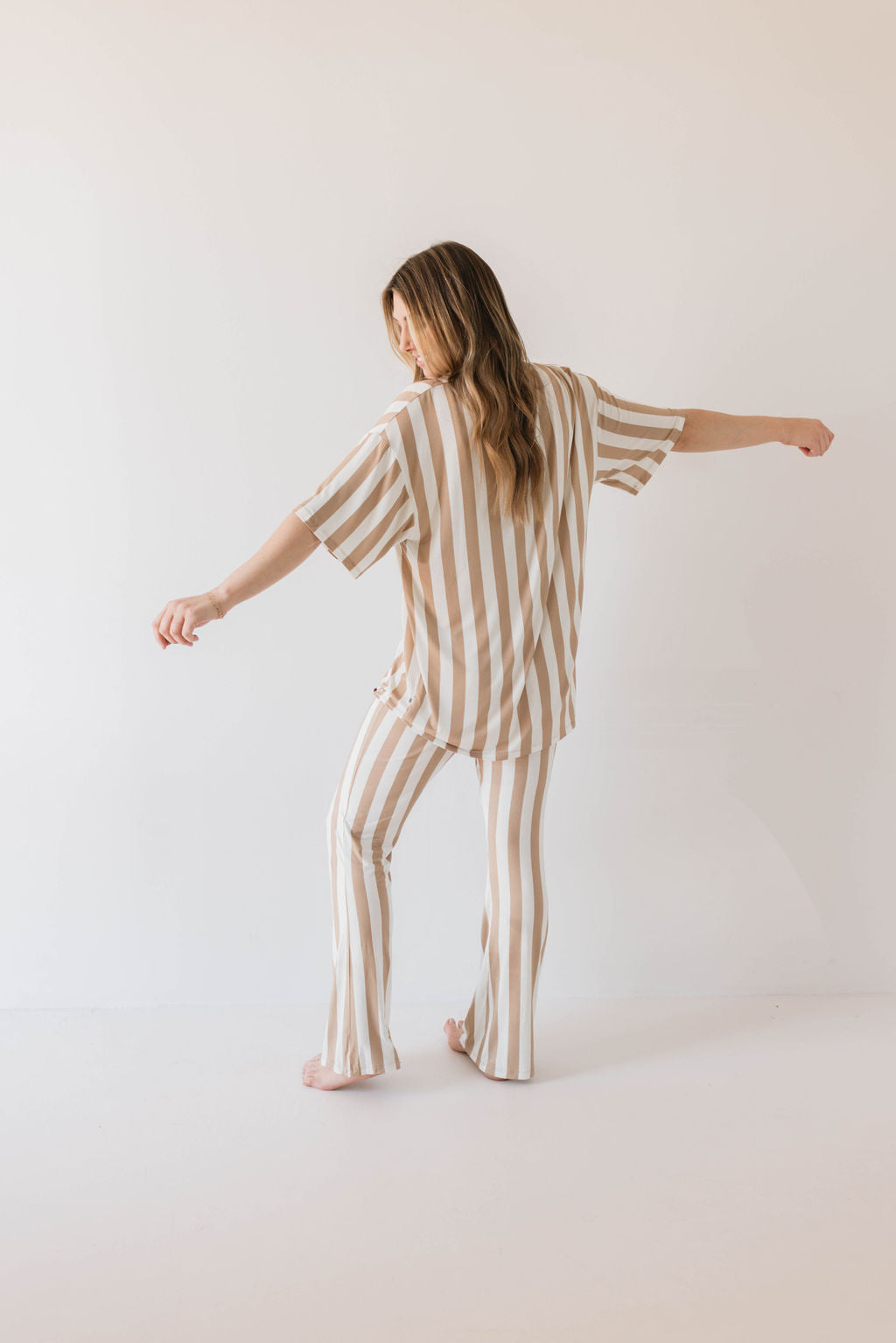 Short Sleeve Women's Bamboo Pajamas | Kal Stripe