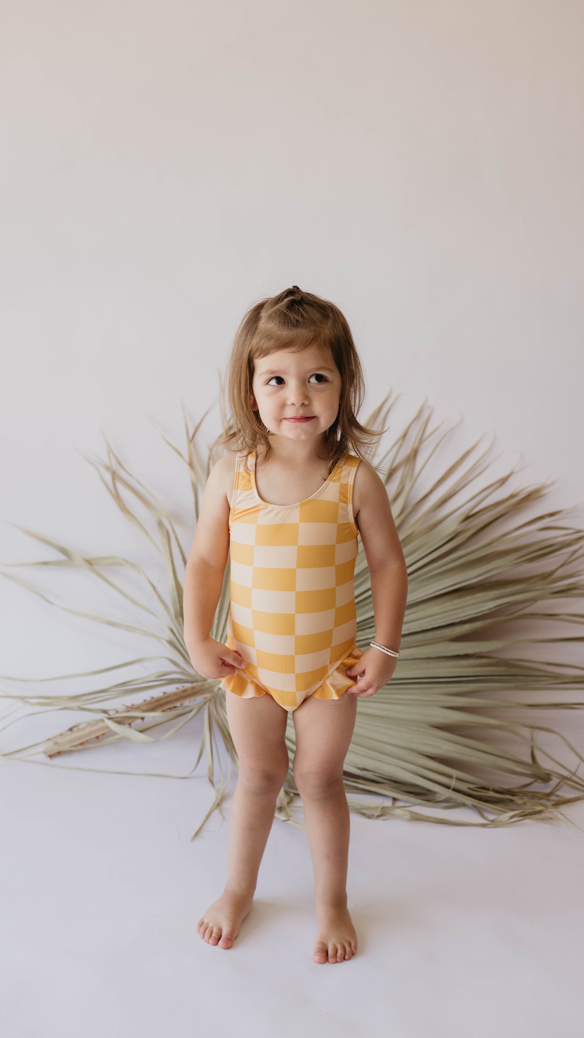 Girl Sleeveless Swimsuit | Sunny Checker