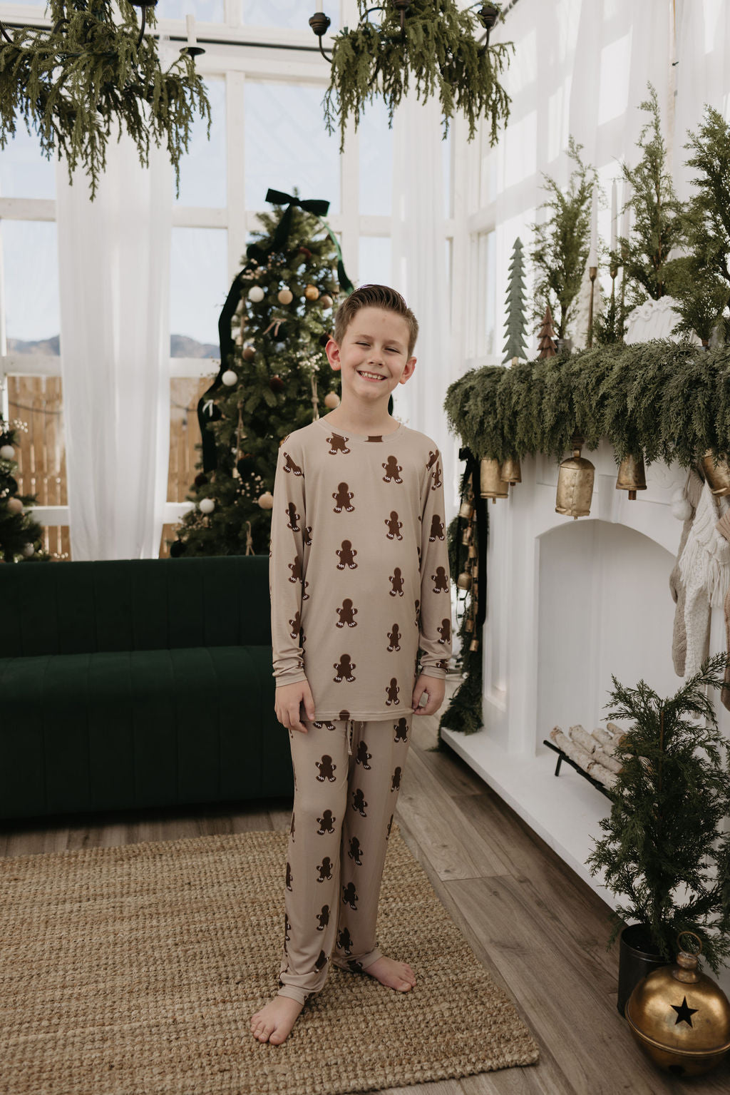 Pre-Teen Straight Leg Bamboo Pajamas | Gingerbread