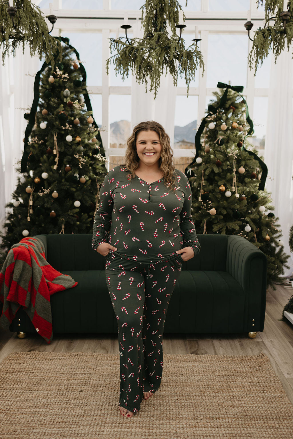 Women's Bamboo Pajamas | Candy Cane Lane