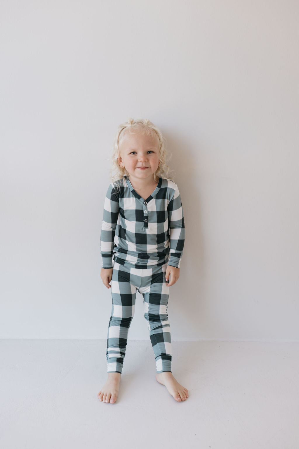 Bamboo Two Piece Pajamas | Evergreen Gingham | ff club