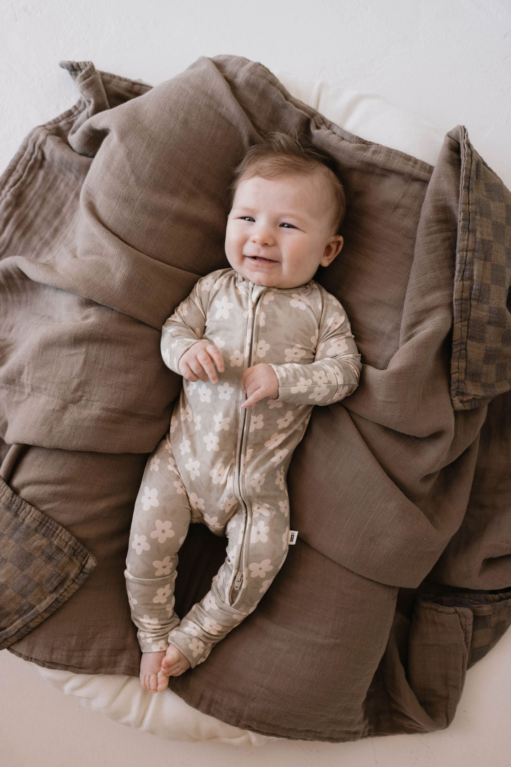 Bamboo Zip Pajamas | French Gray Floral