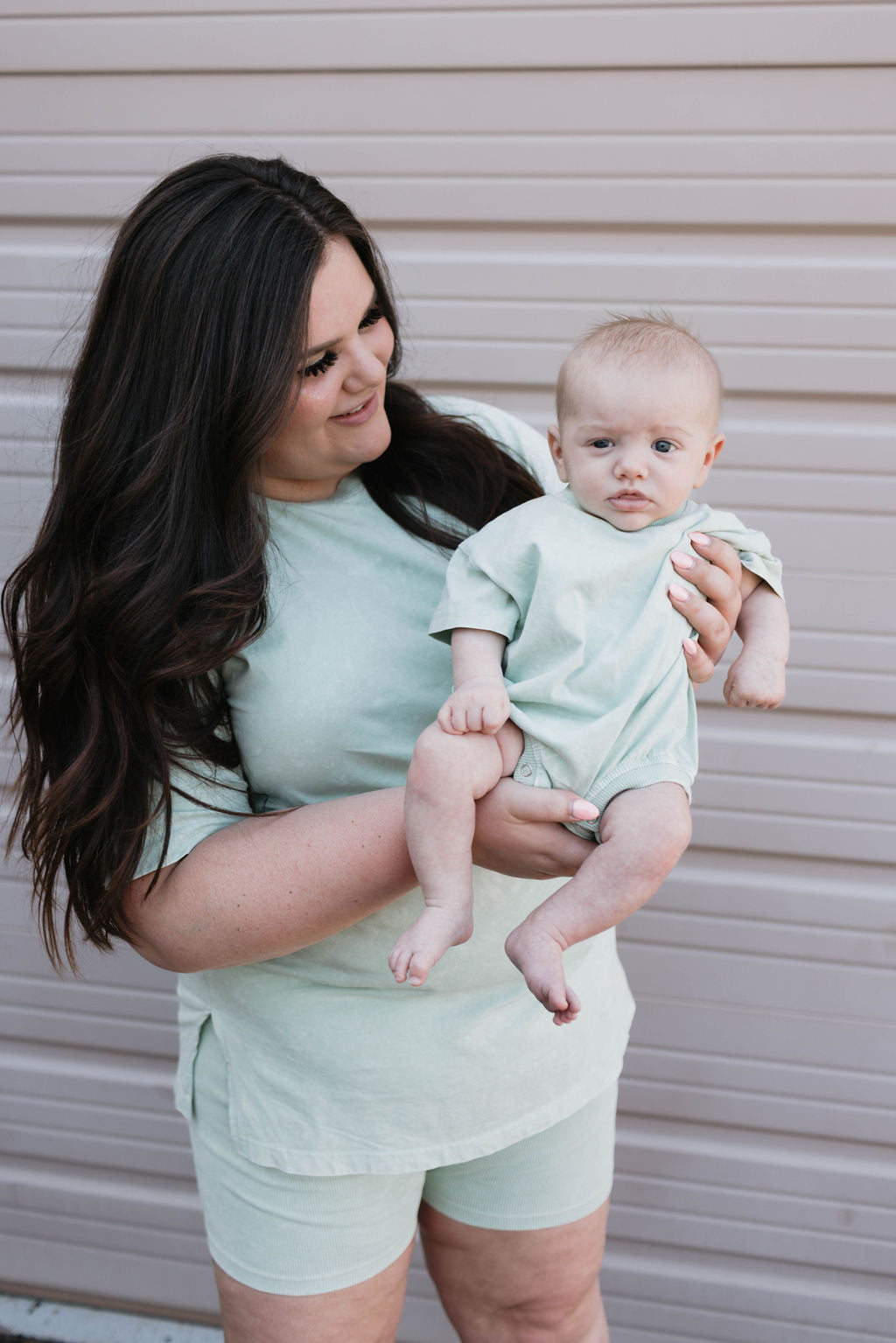 Baby Romper | Vintage Washed Spearmint (Ships In 5 Business Days)