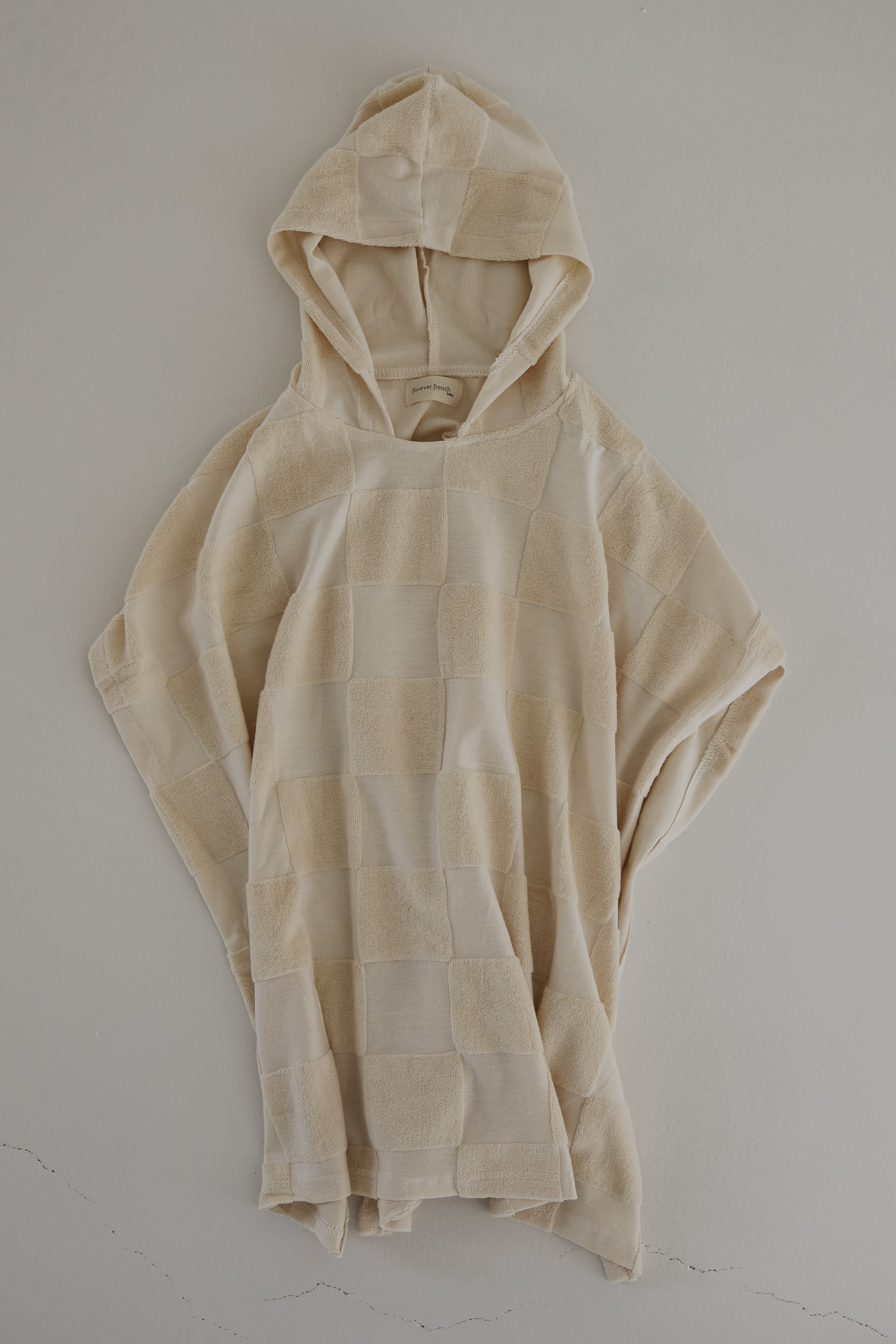 Hooded Towel | Cream Checkerboard