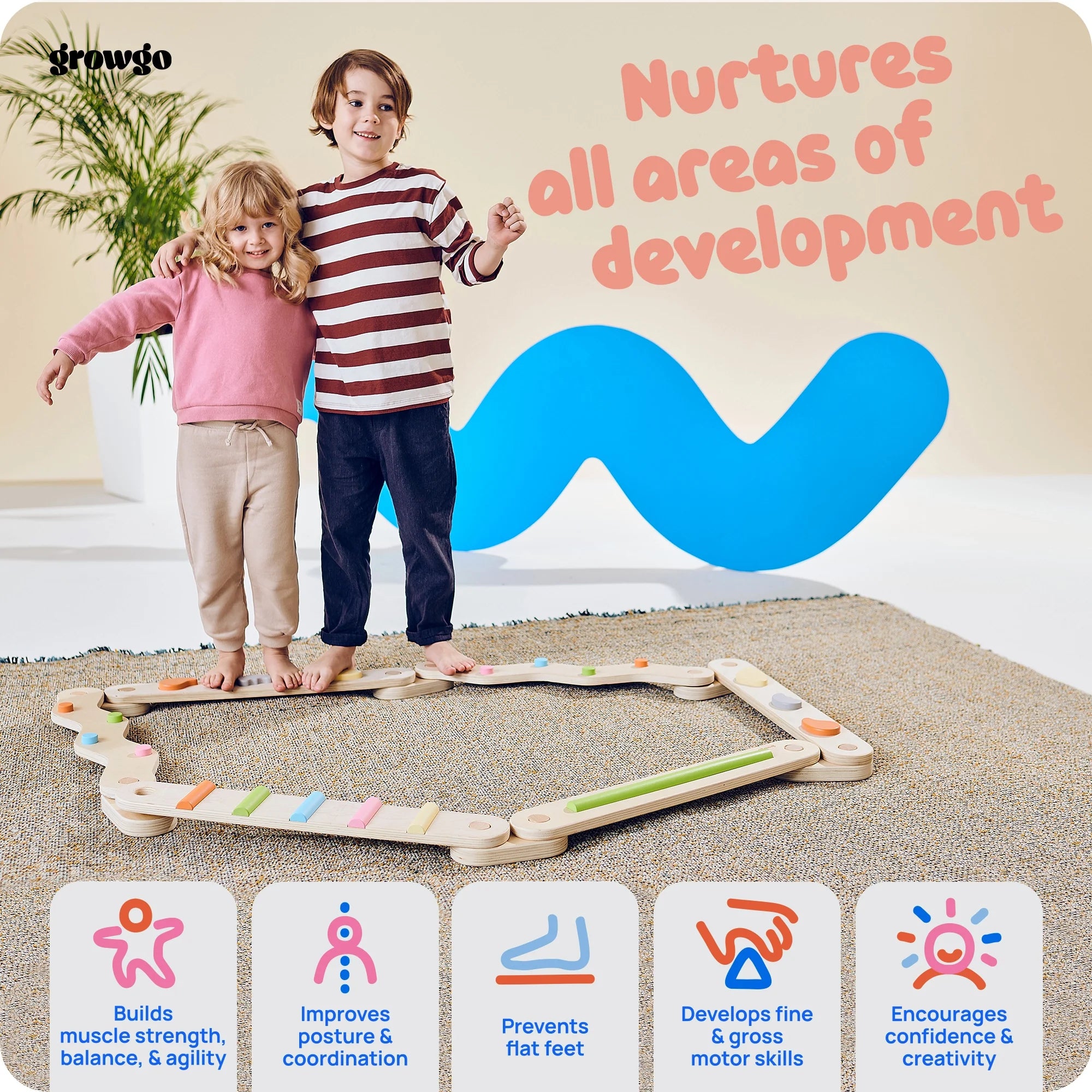 Balance Beams Set 2 in 1 Inspired by Montessori