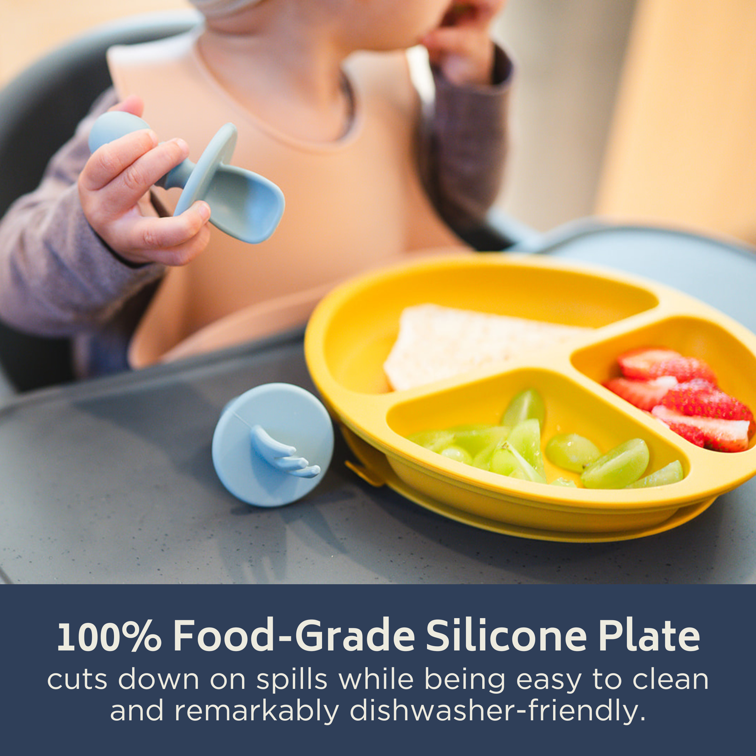 Apricot Silicone Suction Plate