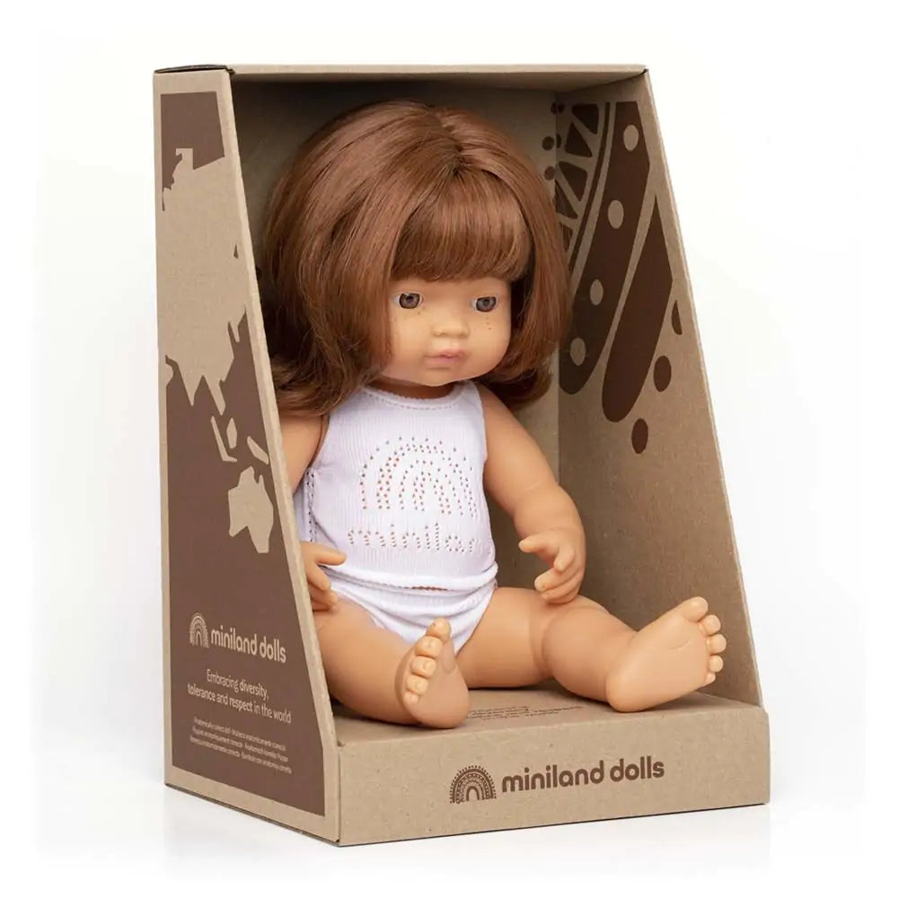 Miniland Baby Doll Redhead Girl 15"