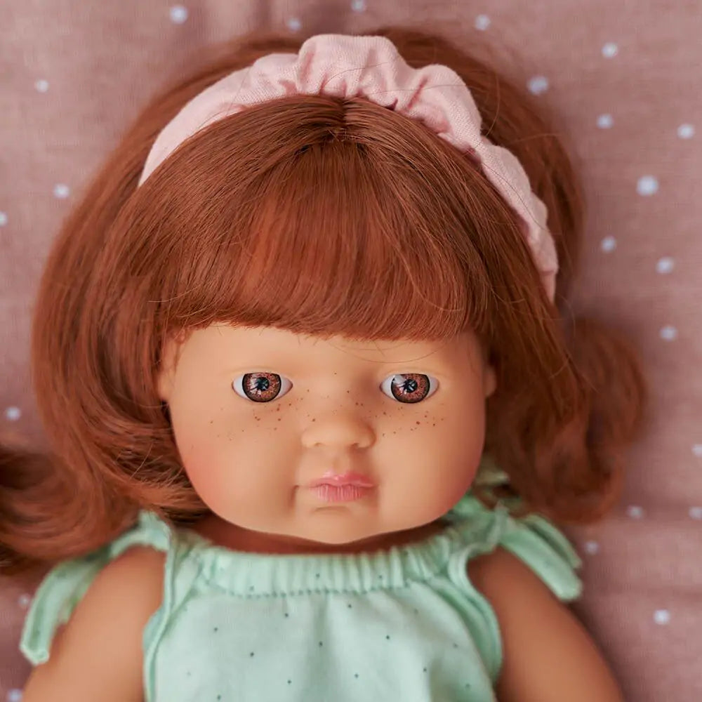 Miniland Baby Doll Redhead Girl 15"