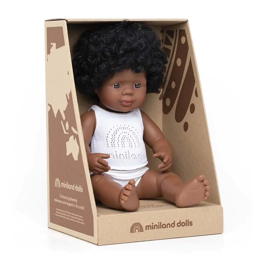 Miniland Baby Doll | African-American Girl 15"
