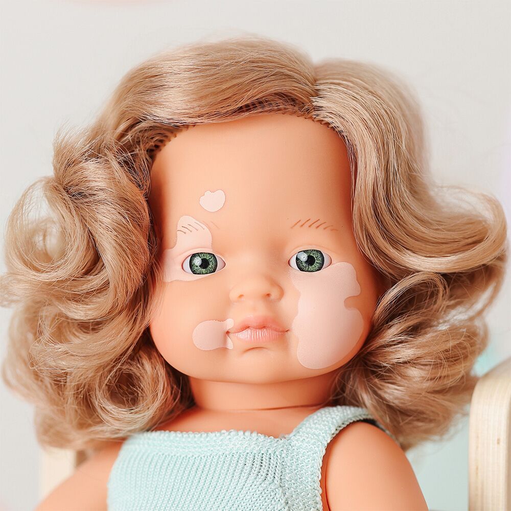 Doll caucasian dark blonde girl vitiligo 38 - Colorful Edition