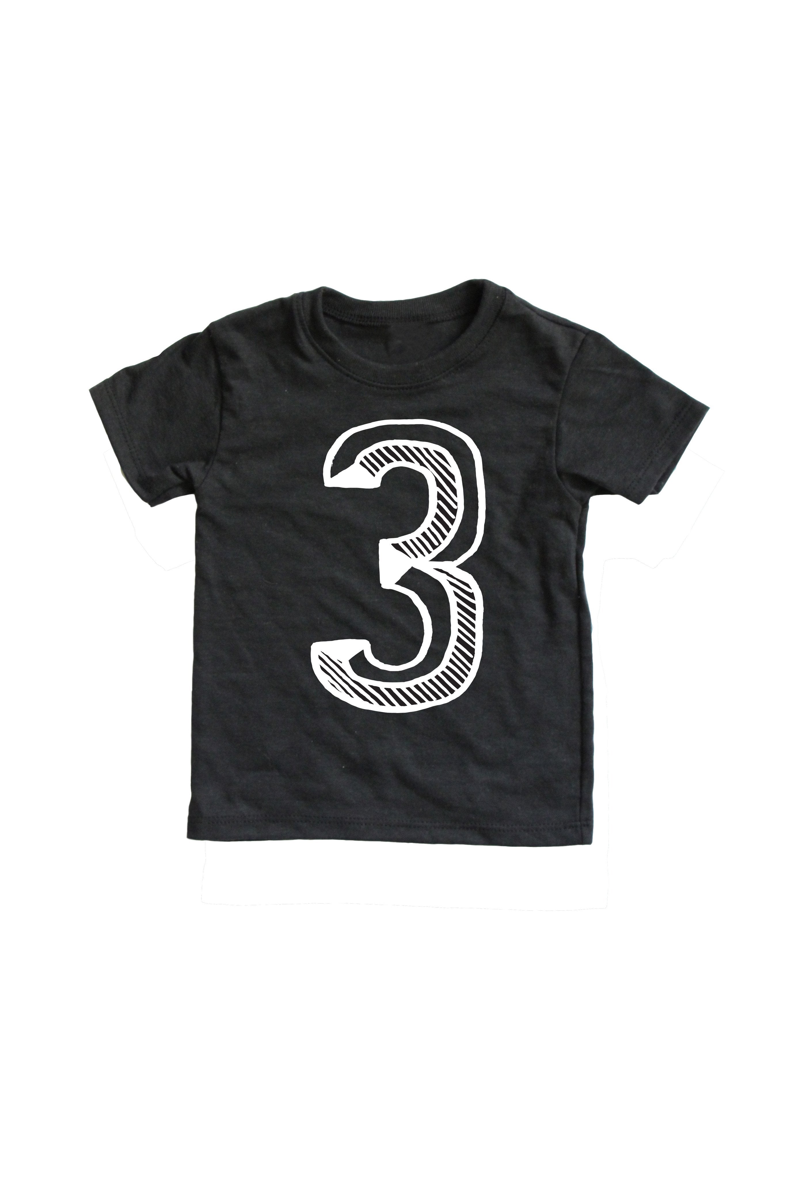 Black Number Tee Numbers 1-10