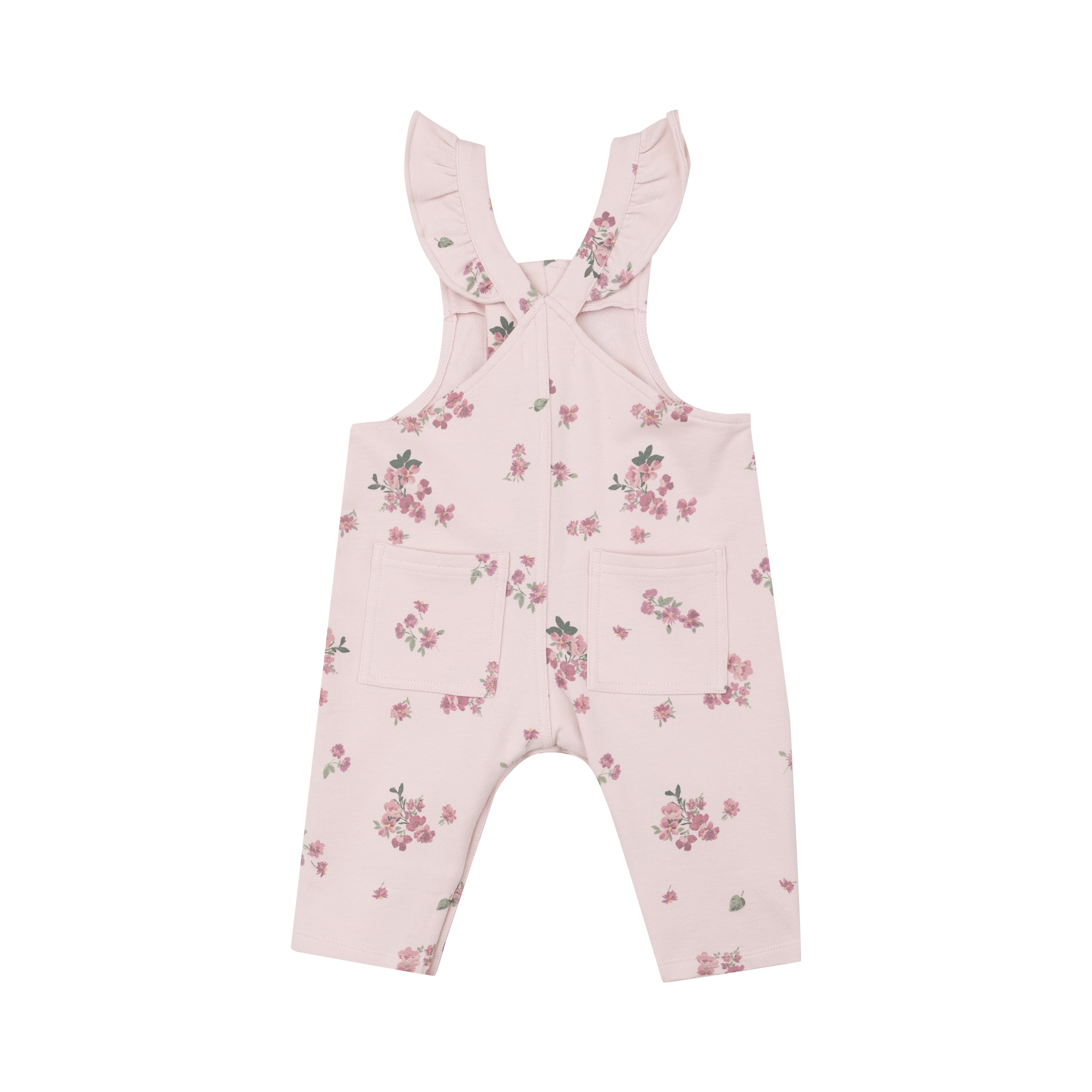 Front Pocket Ruffle Overall - Woodsorrel