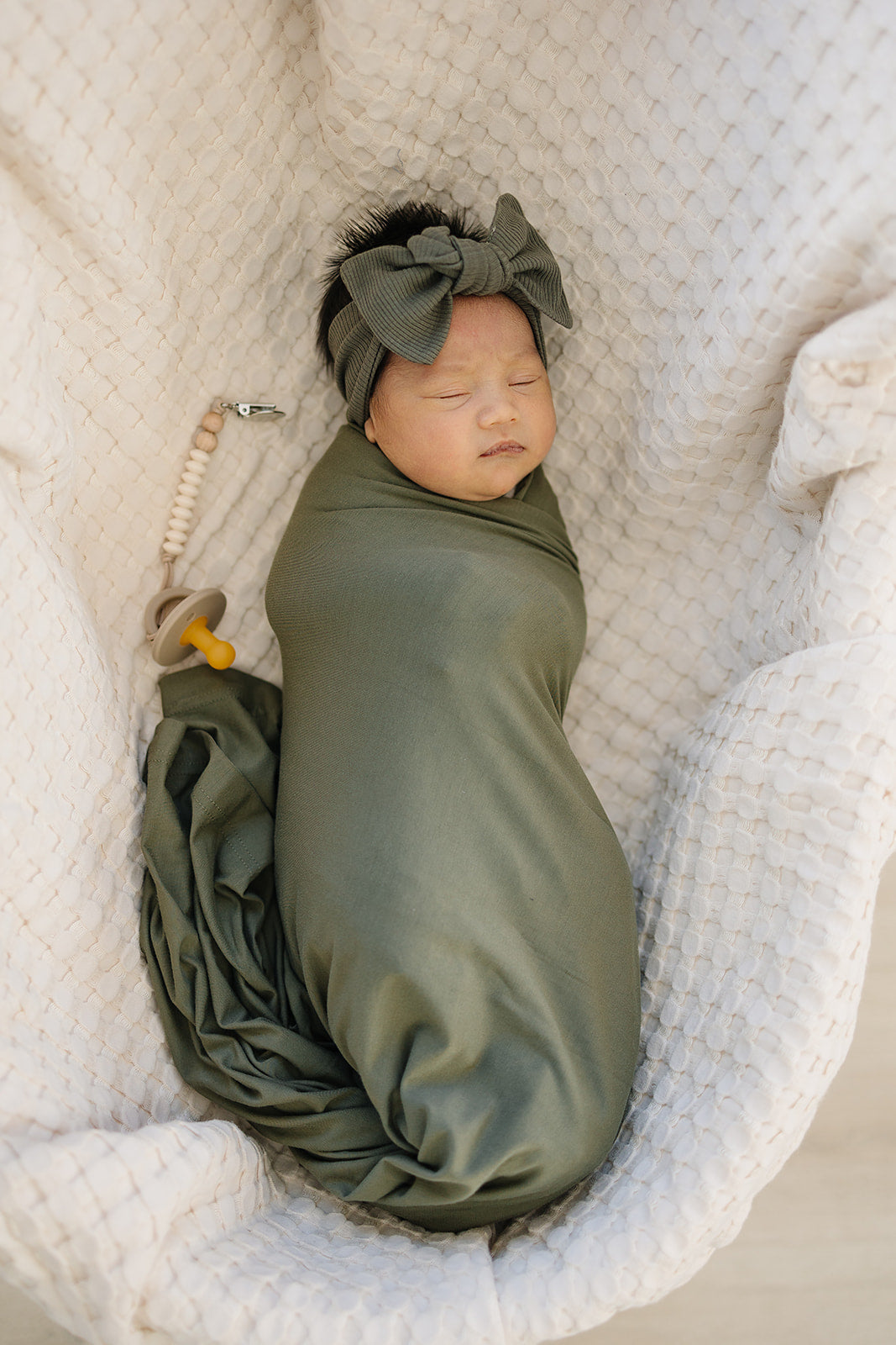 Olive Bamboo Stretch Swaddle