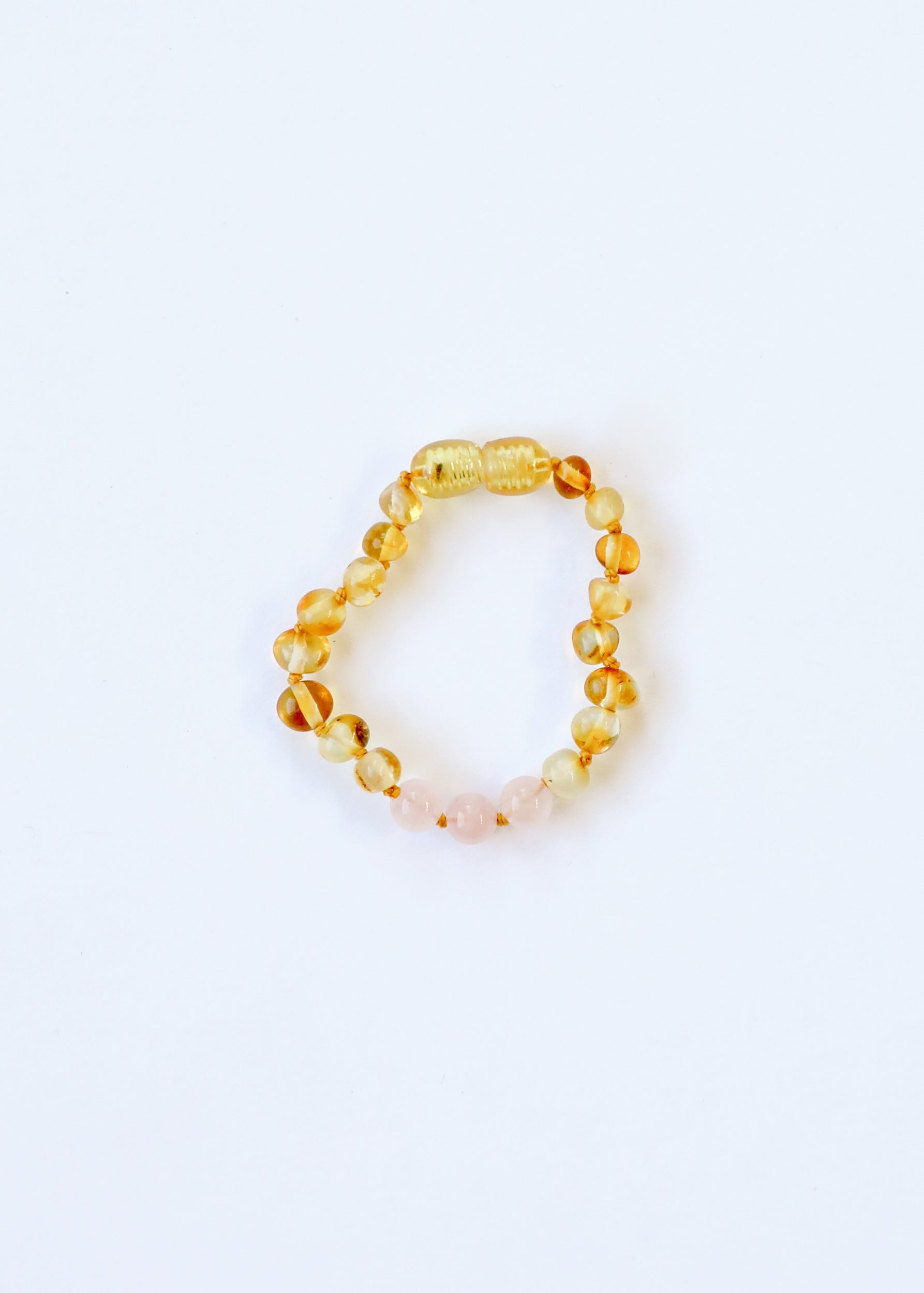 Polished Honey Baltic Amber + Rose Quartz || Kids Set ||