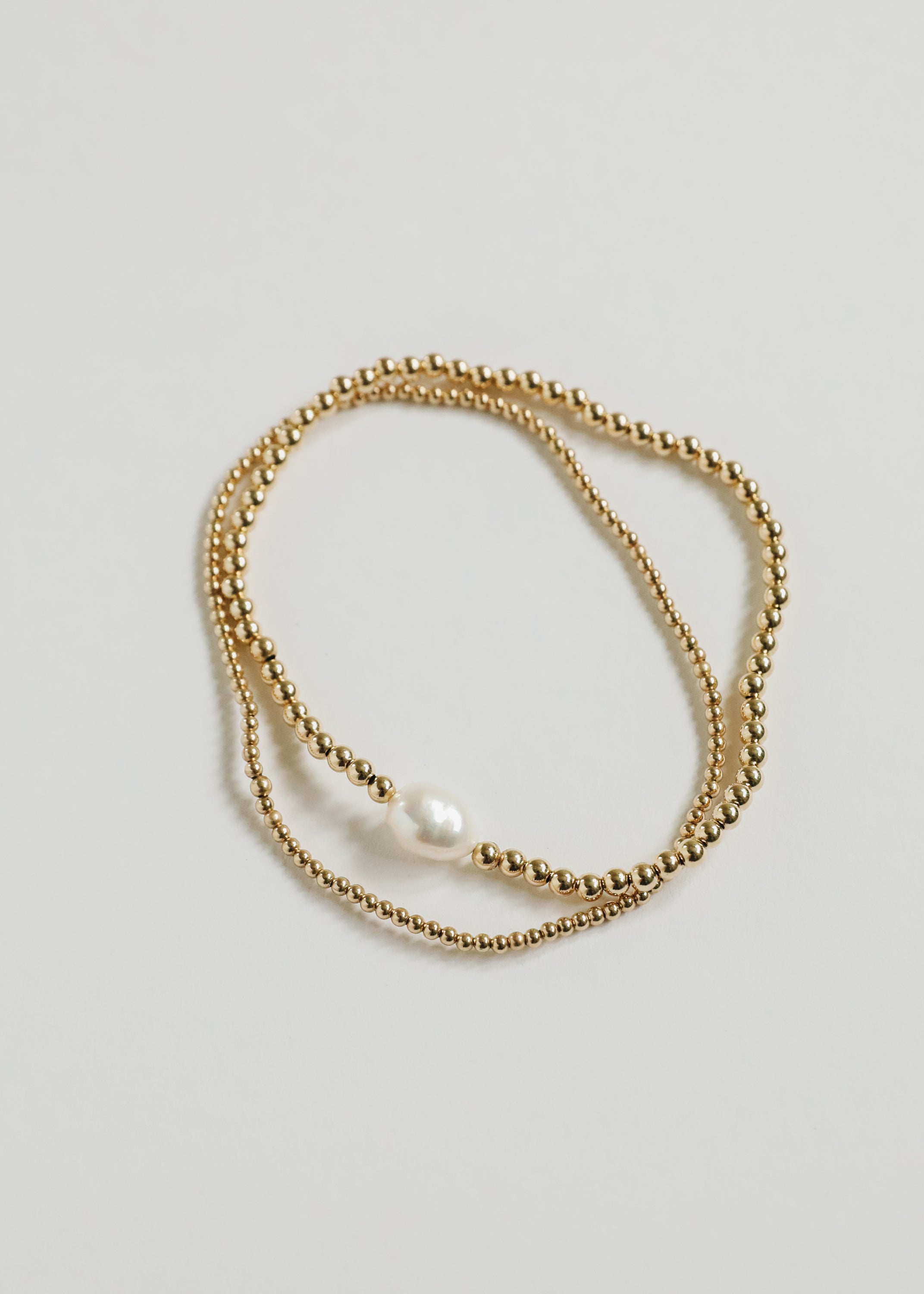 14K Gold Filled || Beaded Stretch Anklet